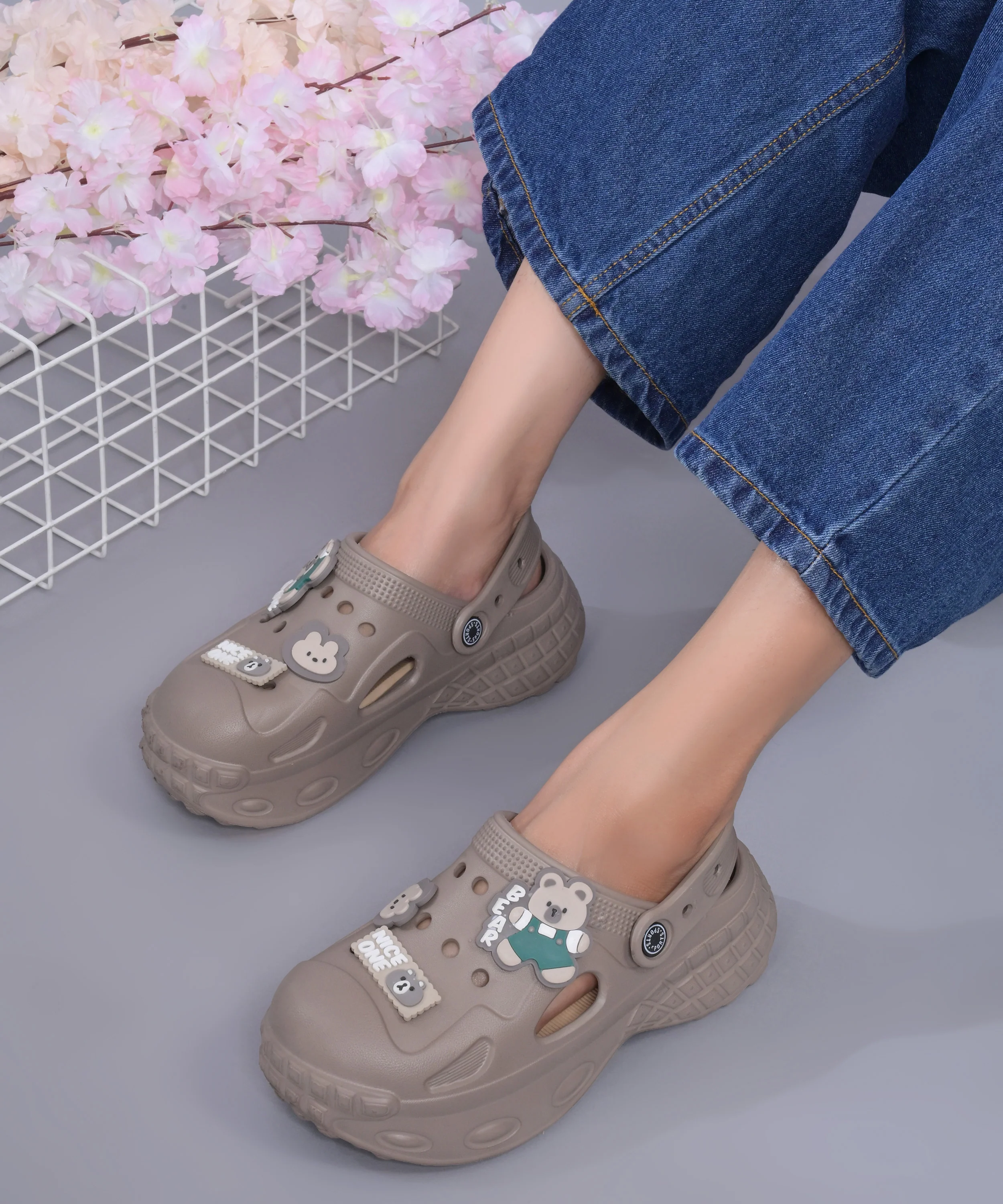 Comfort Clogs with Decorative Teddy Charms - Image 4