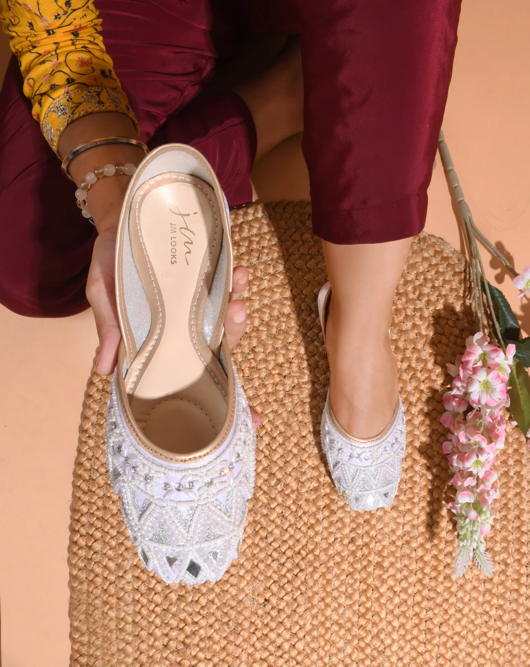 Jm Looks Embellished Traditional Juttis for Women - Image 16