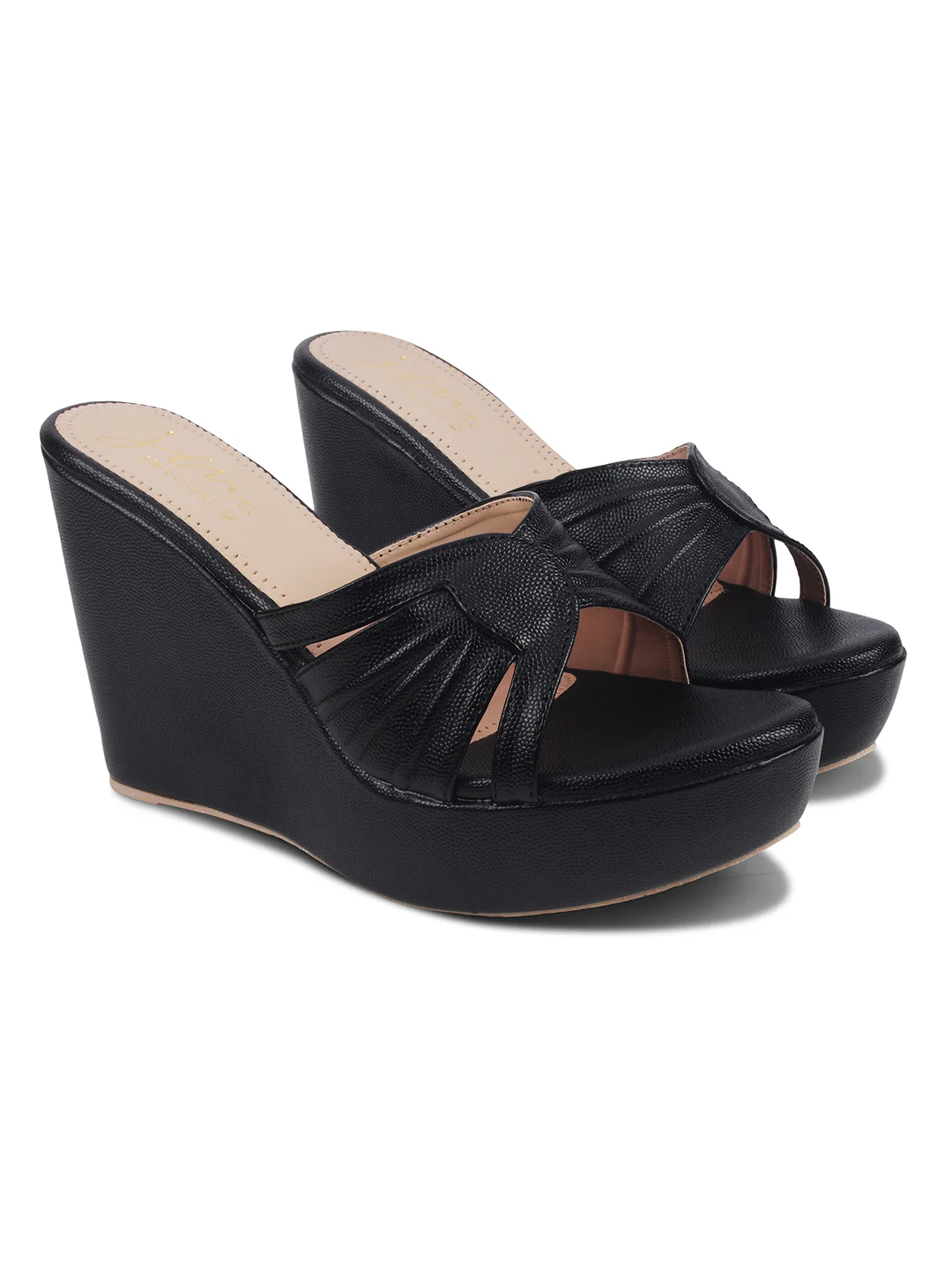 Criss-Cross Wedges for Women Platform Heels Open Toe Slip On Sandals - Image 9