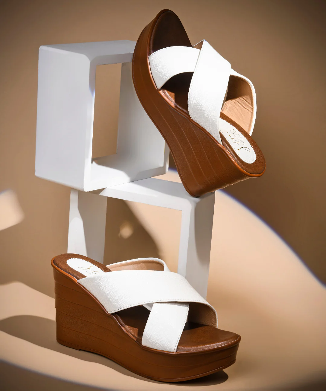 JM Looks Cross-Strap Platform Wedge Slides - Image 16