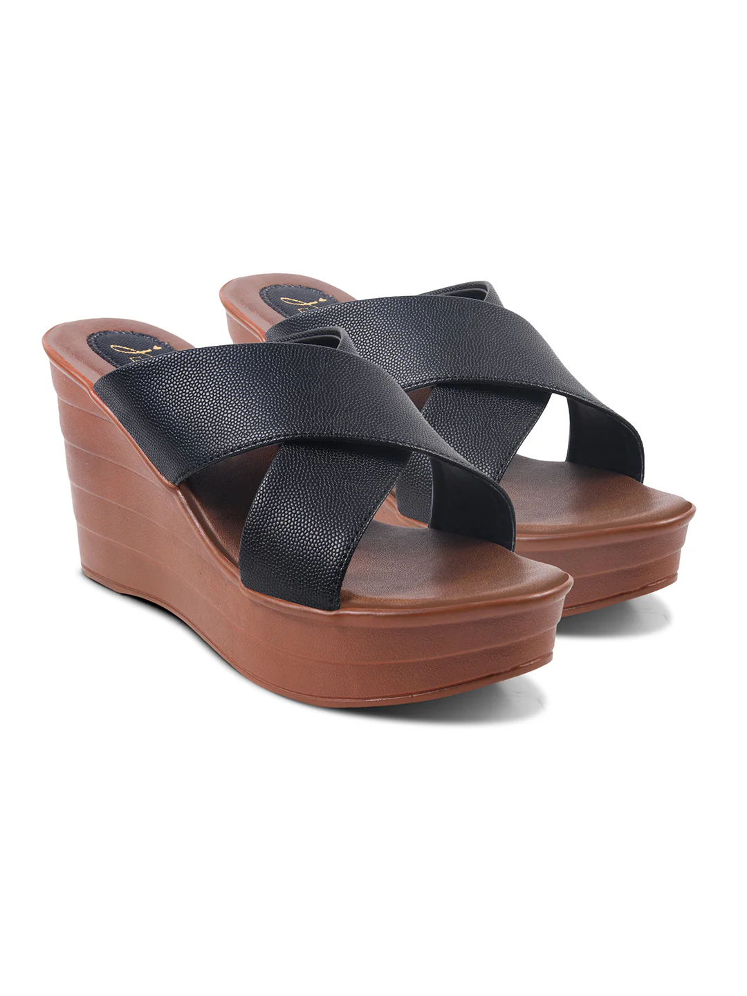 JM Looks Cross-Strap Platform Wedge Slides - Image 7