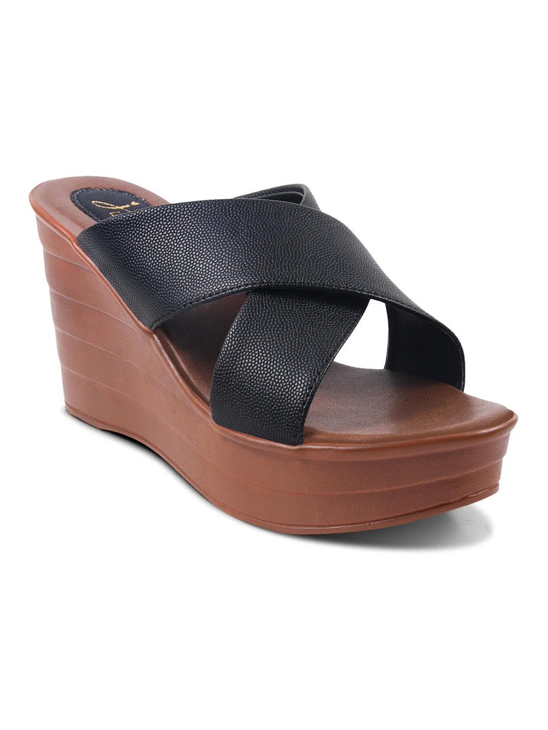 JM Looks Cross-Strap Platform Wedge Slides - Image 8