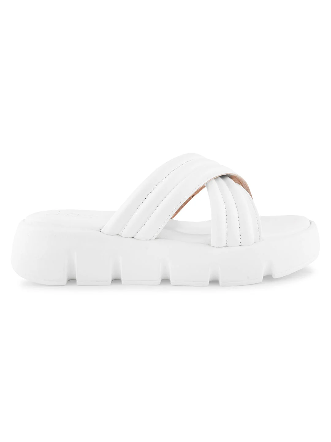 Jm Looks Padded Cross Strap Platform Slides With Chunky Lug Sole - Image 18