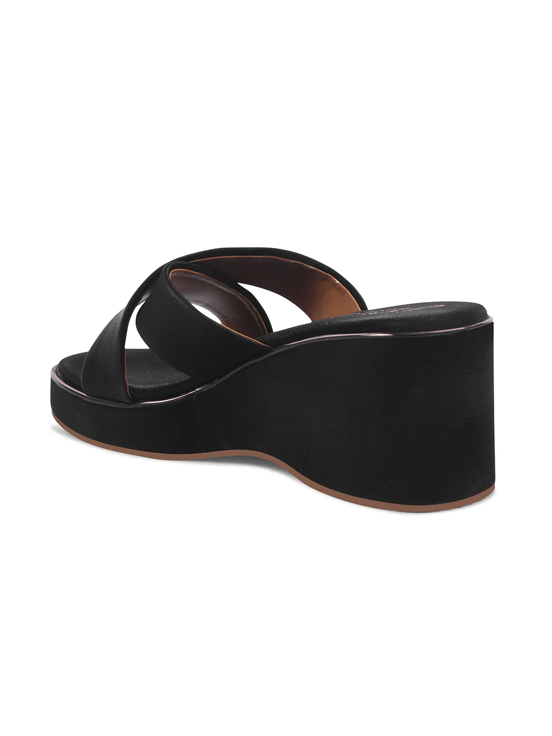 JM Looks Cross-Strap Sandals Wedge Slides with Cushioned Sole - Image 6