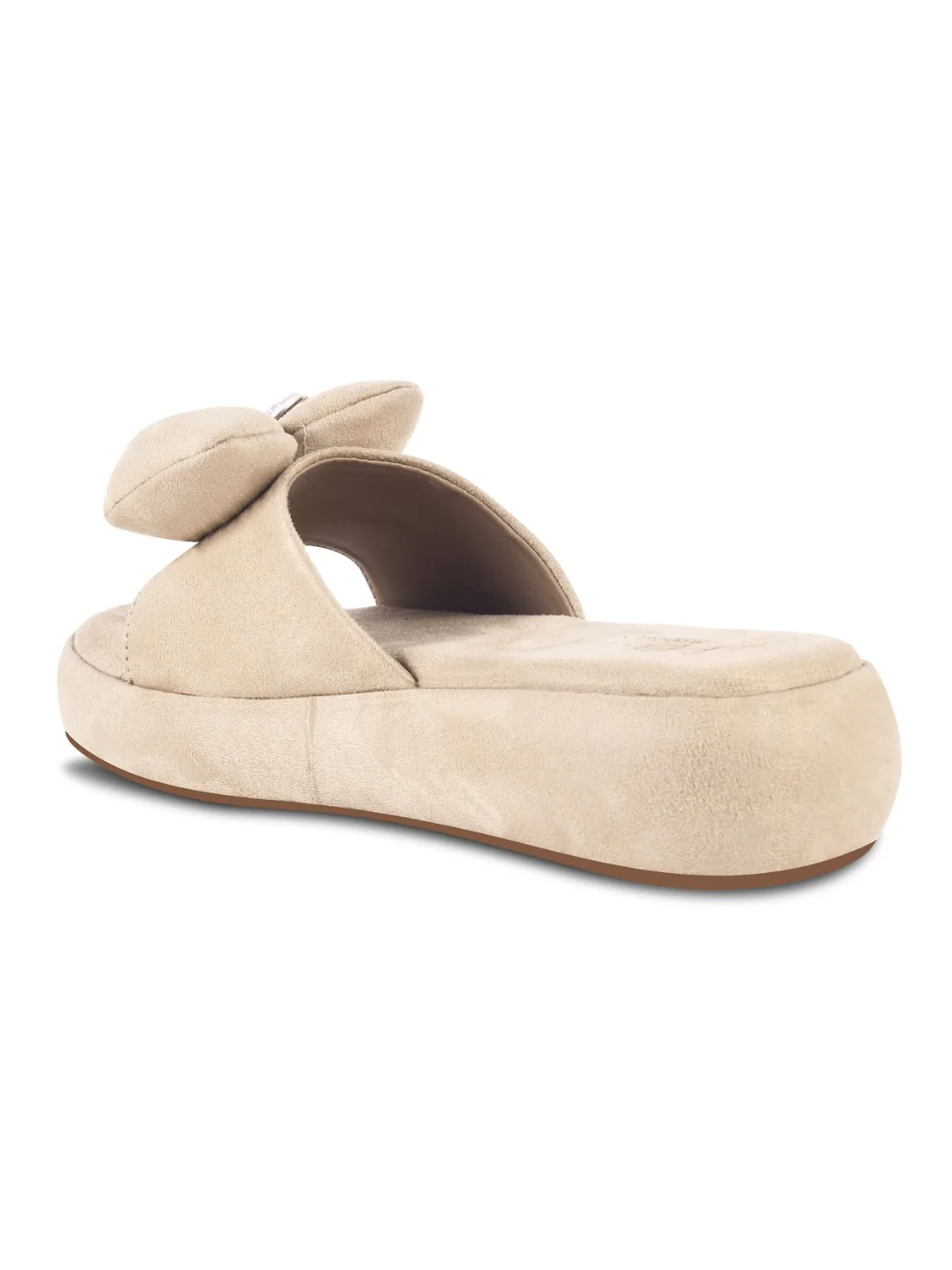 Crystal Butterfly Bow Suede Platform Slide Sandals For Women - Image 7