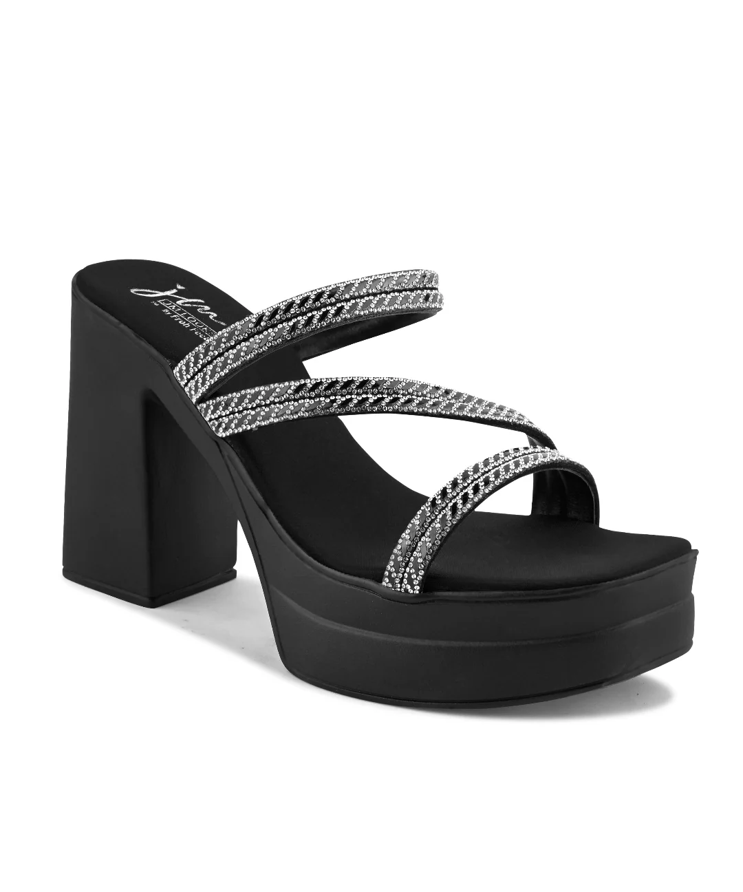 Crystal Detail Platform Heeled Sandals - Image 12