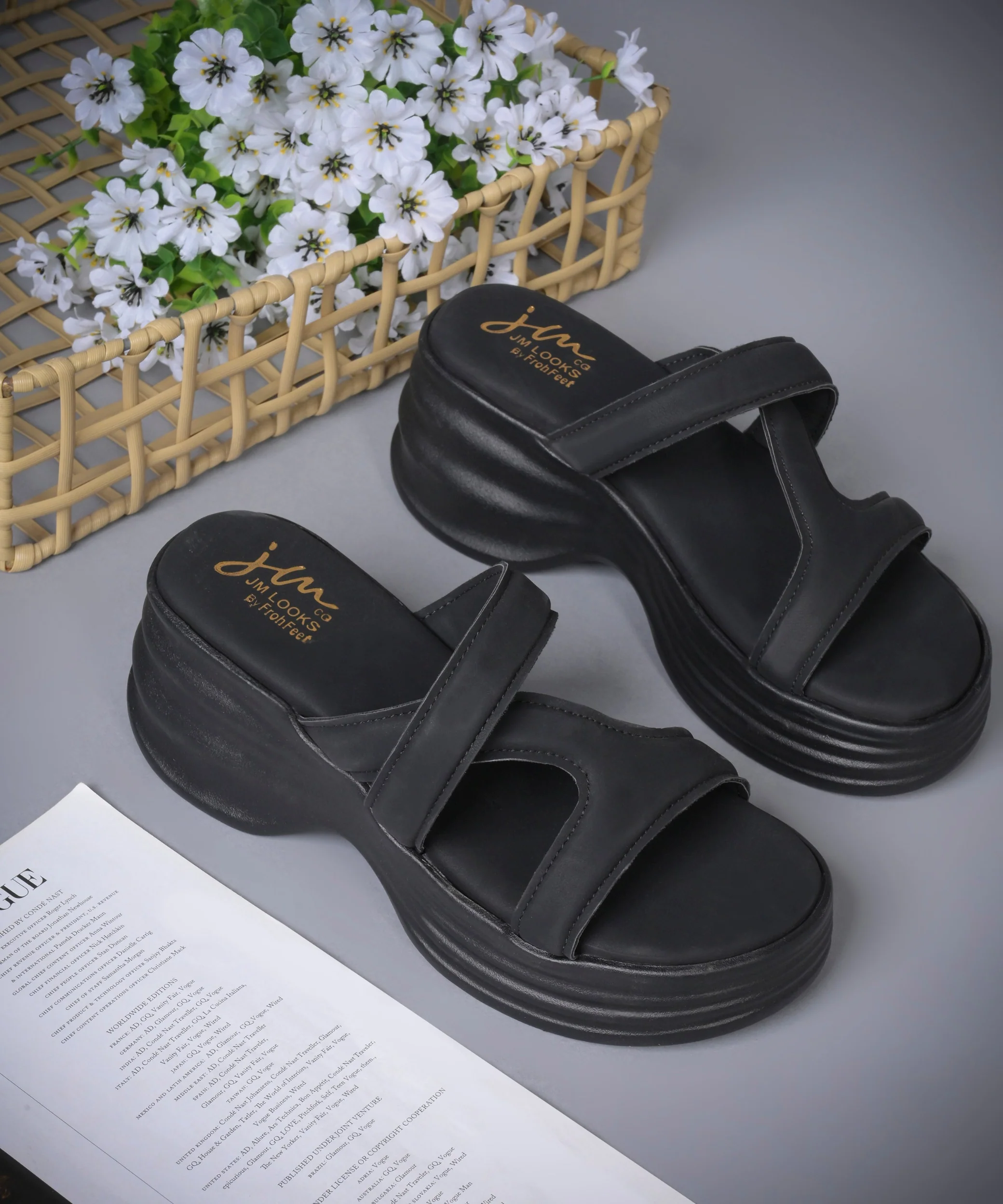 Cushioned Chunky Platform Slide Sandals with Cross Straps - Image 7