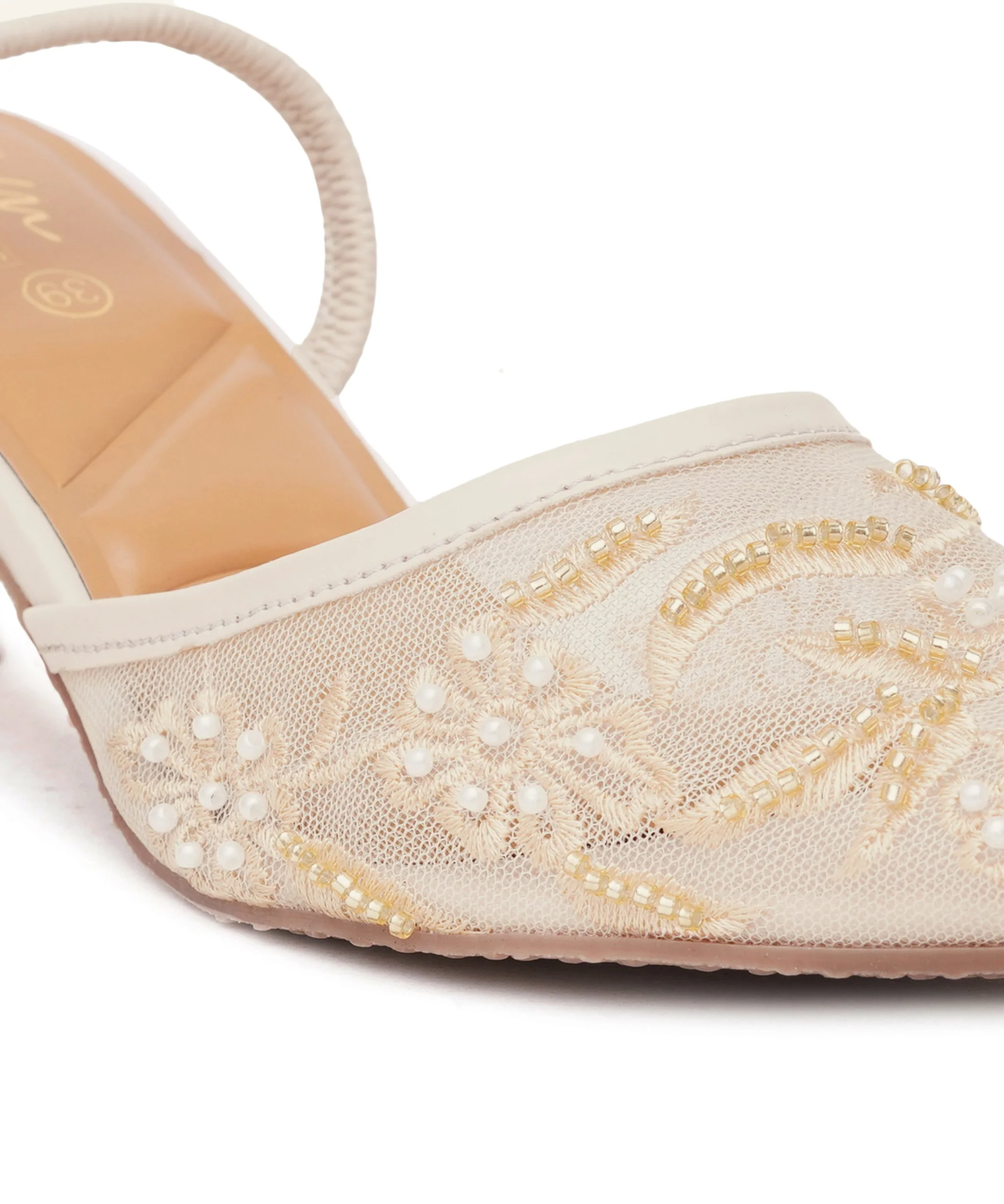 Delicate Pearl Embellished Pointed Heel Mules - Image 6