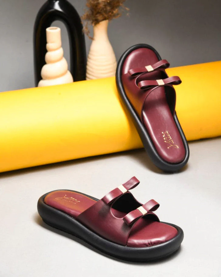 JM Looks Double strap bow slides Sandals for Women with Cushioned Platform Sole - Image 4