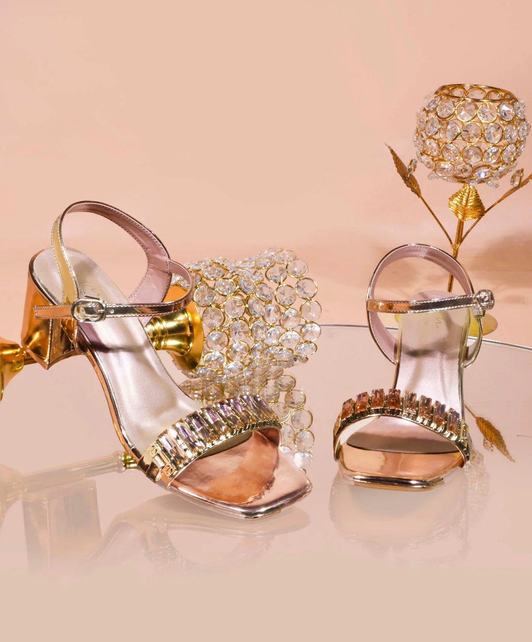 Jm Looks Women's Embellished Block Heel Sandals - Image 8