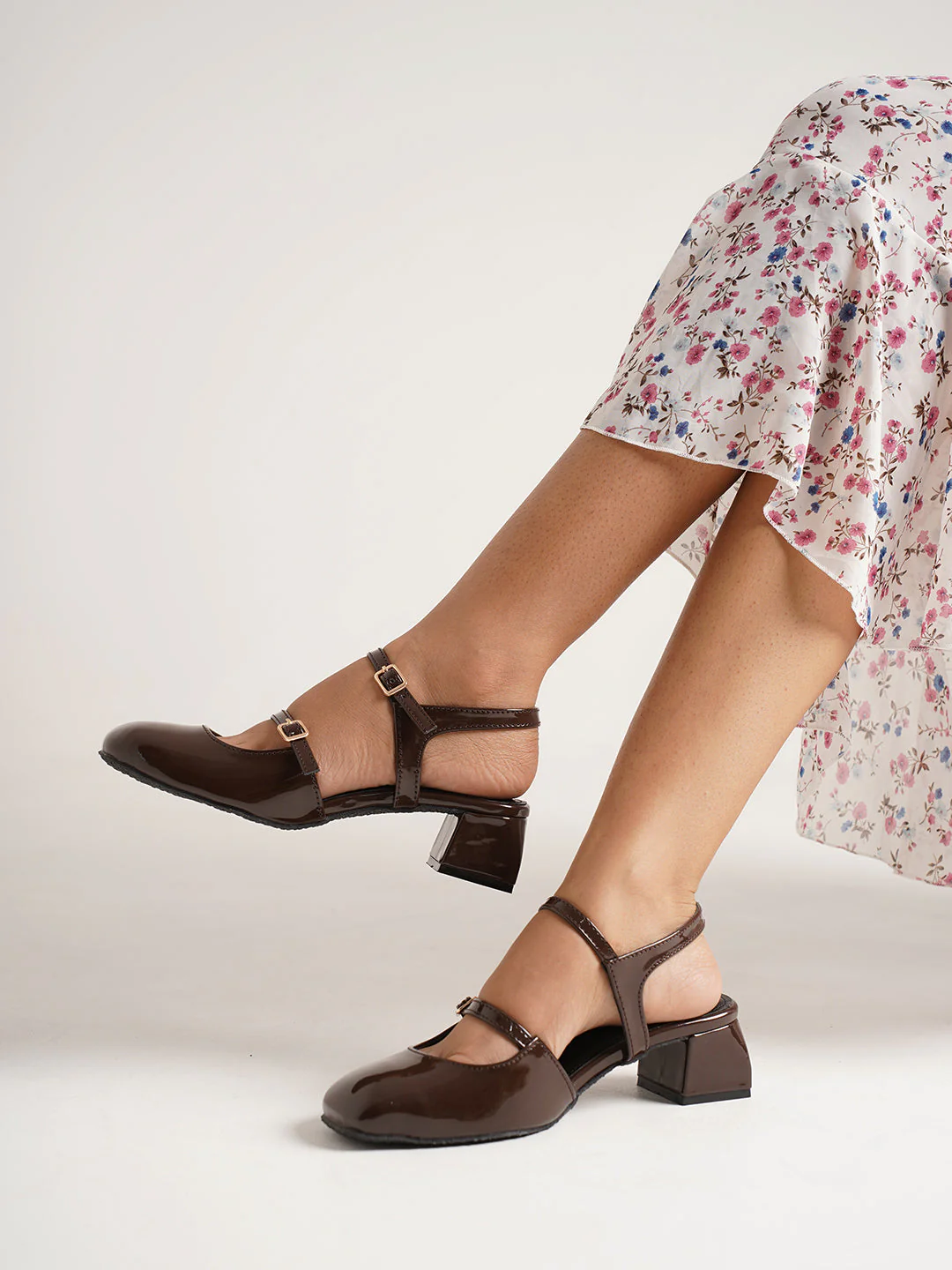JM Looks Mary Jane Shoes 2 Inch Block Heel Buckle double strap - Image 13
