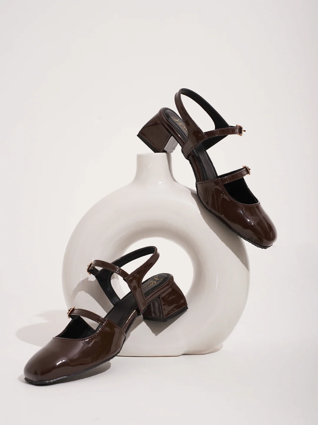JM Looks Mary Jane Shoes 2 Inch Block Heel Buckle double strap - Image 3