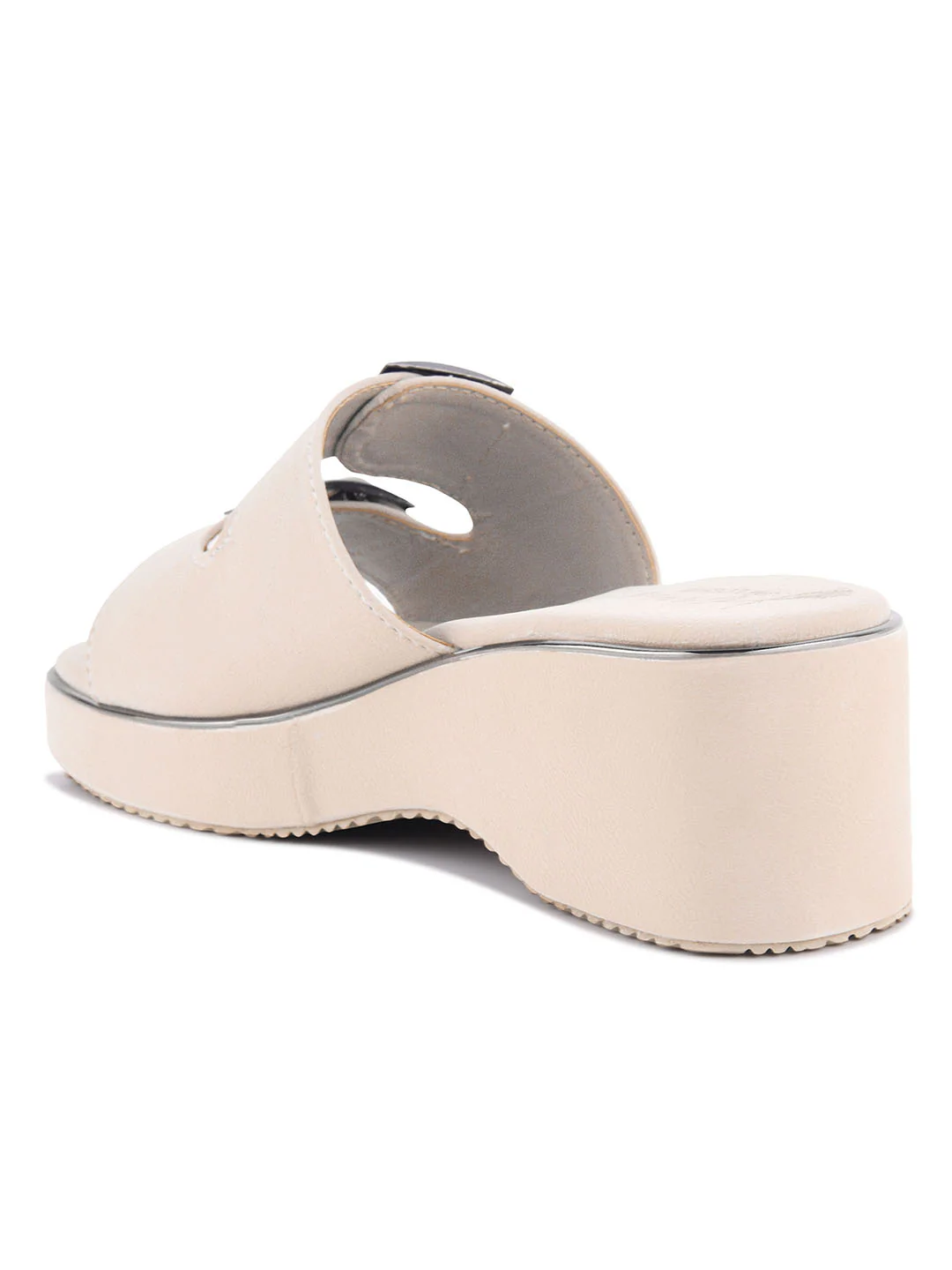Wedge Heels for Women Block Heel Open Toe Dual Buckle Sandals - Image 14