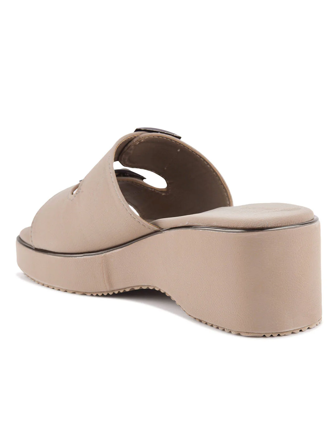 Wedge Heels for Women Block Heel Open Toe Dual Buckle Sandals - Image 24