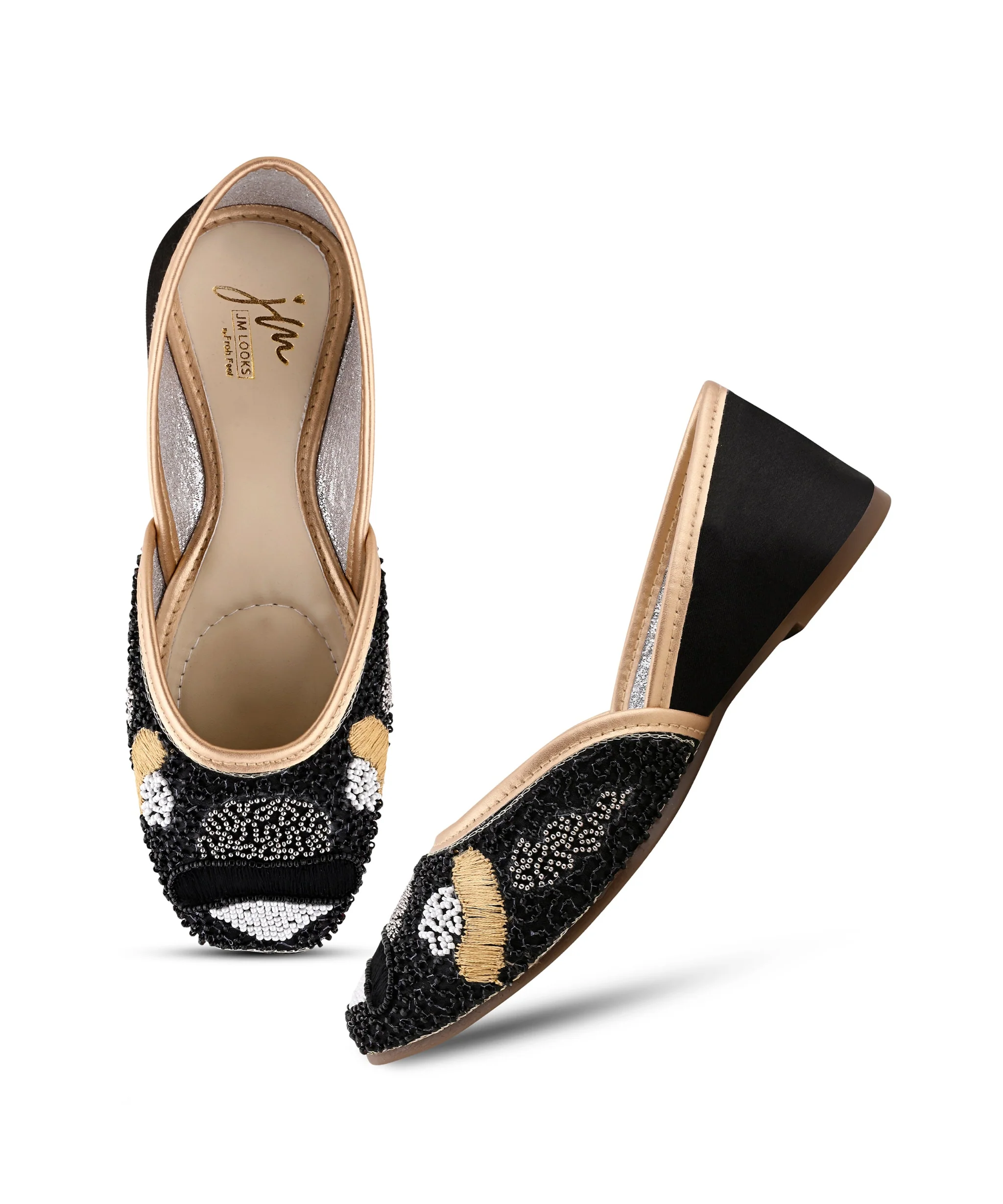 Women Elegant Beaded Work Ethnic Slingback Juttis - Image 5