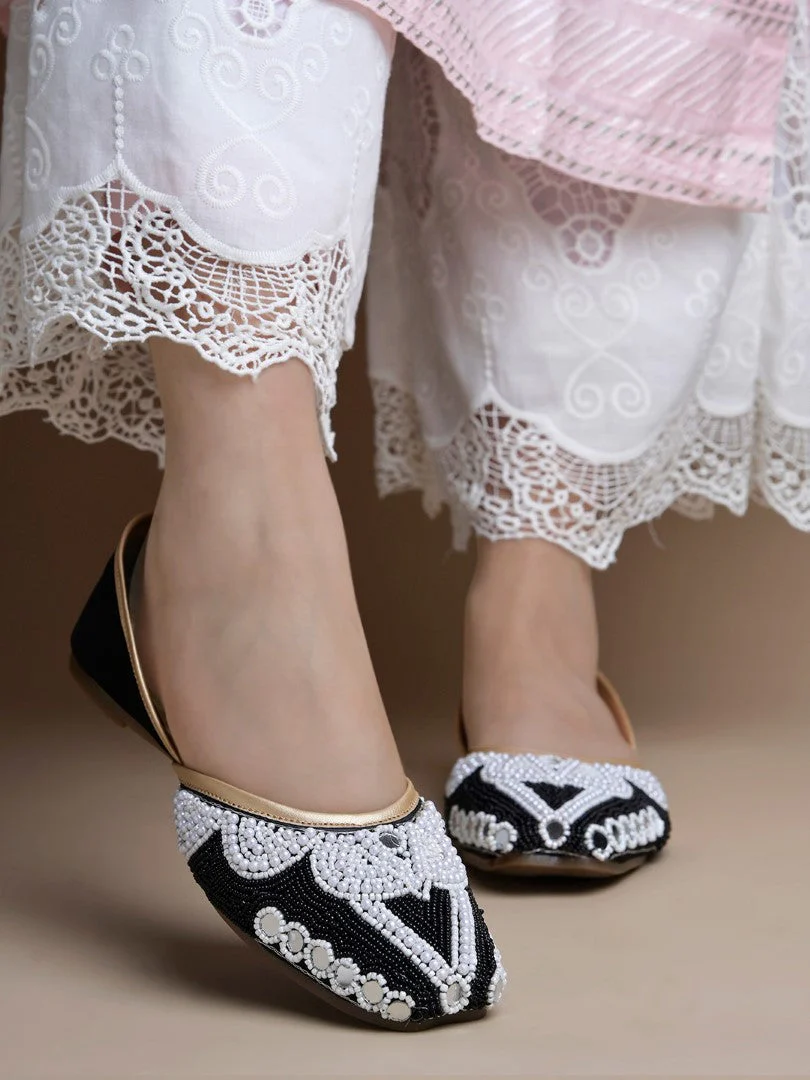 JM Looks Beaded Mirrorwork Festive Jutti - Image 19