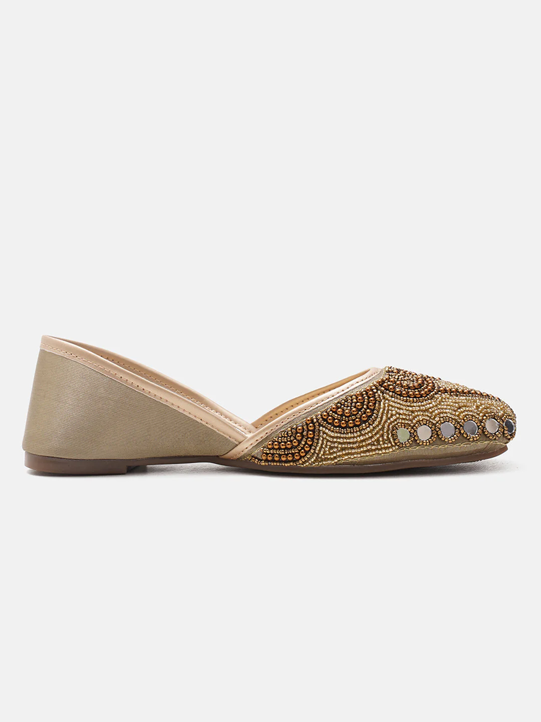 JM Looks Mirror Work Beaded Jutti - Image 10