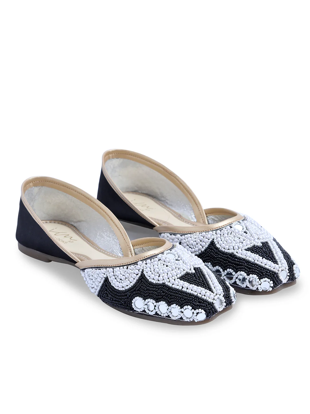 JM Looks Embellished Pearl Beaded Jutti - Image 23