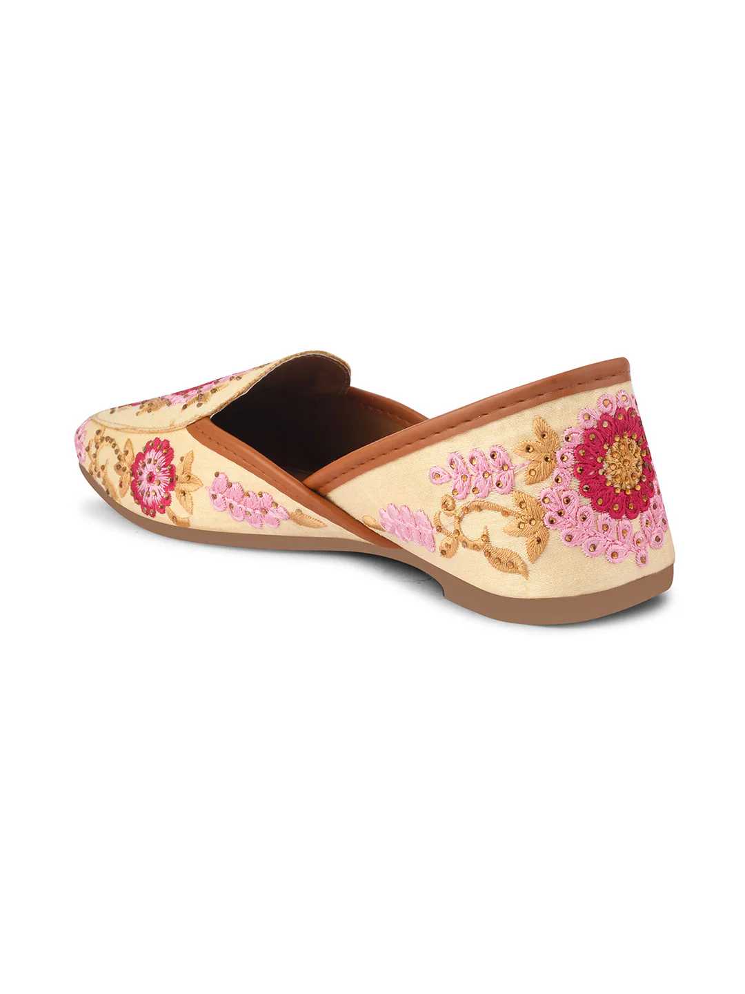 JM Looks Embroidered Floral Jutti Flat - Image 6