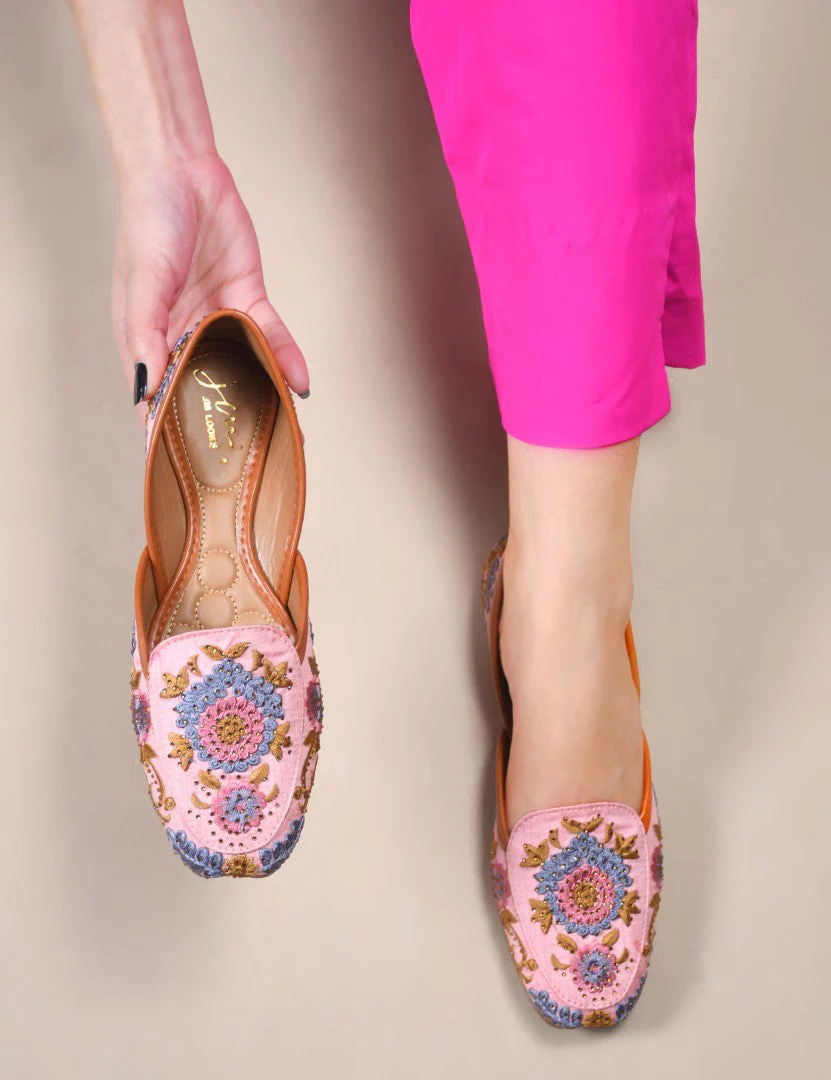 JM Looks Embroidered Floral Jutti Flat - Image 9