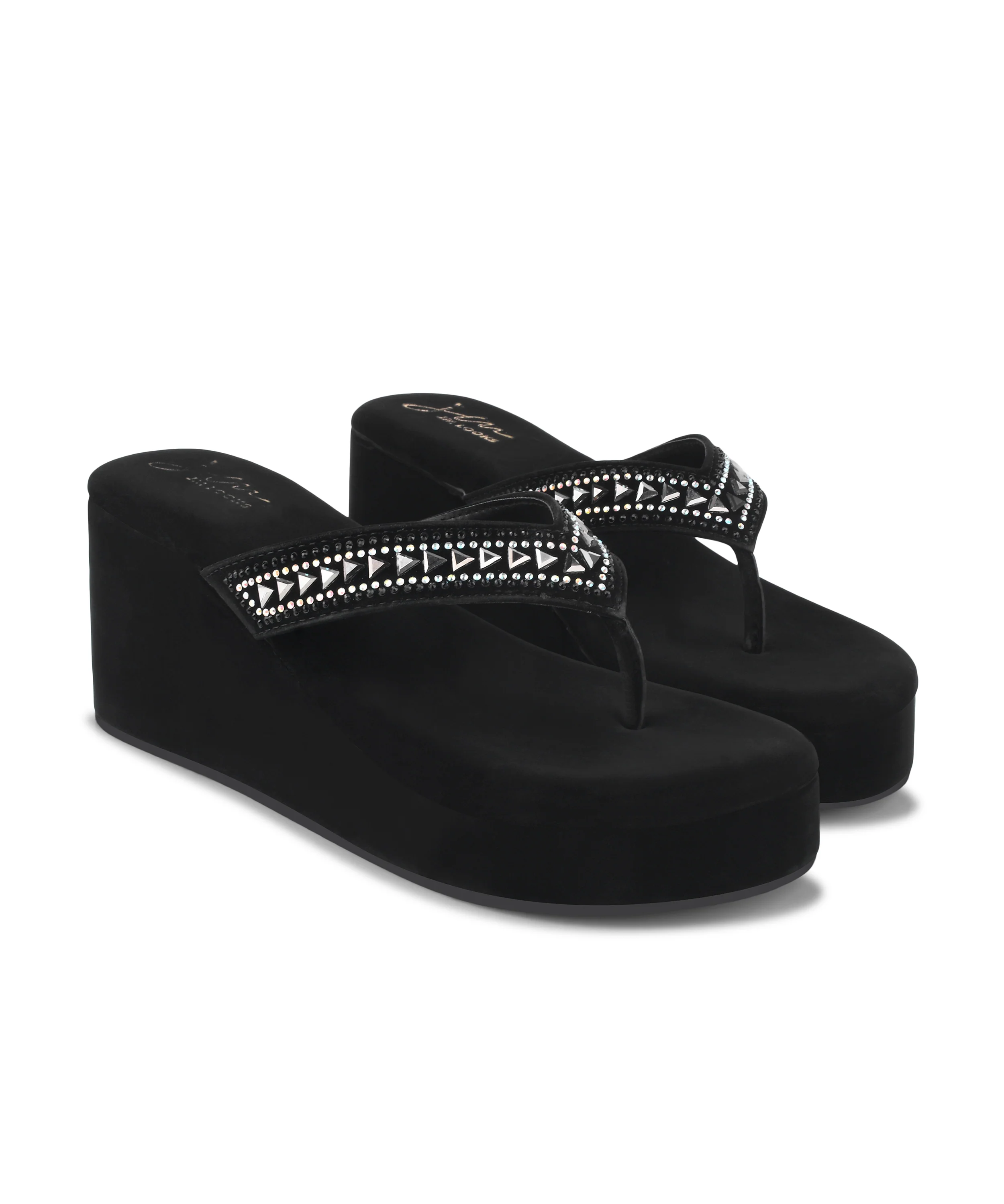 JM Looks Elegant Studded Platform Flip Flops - Image 5