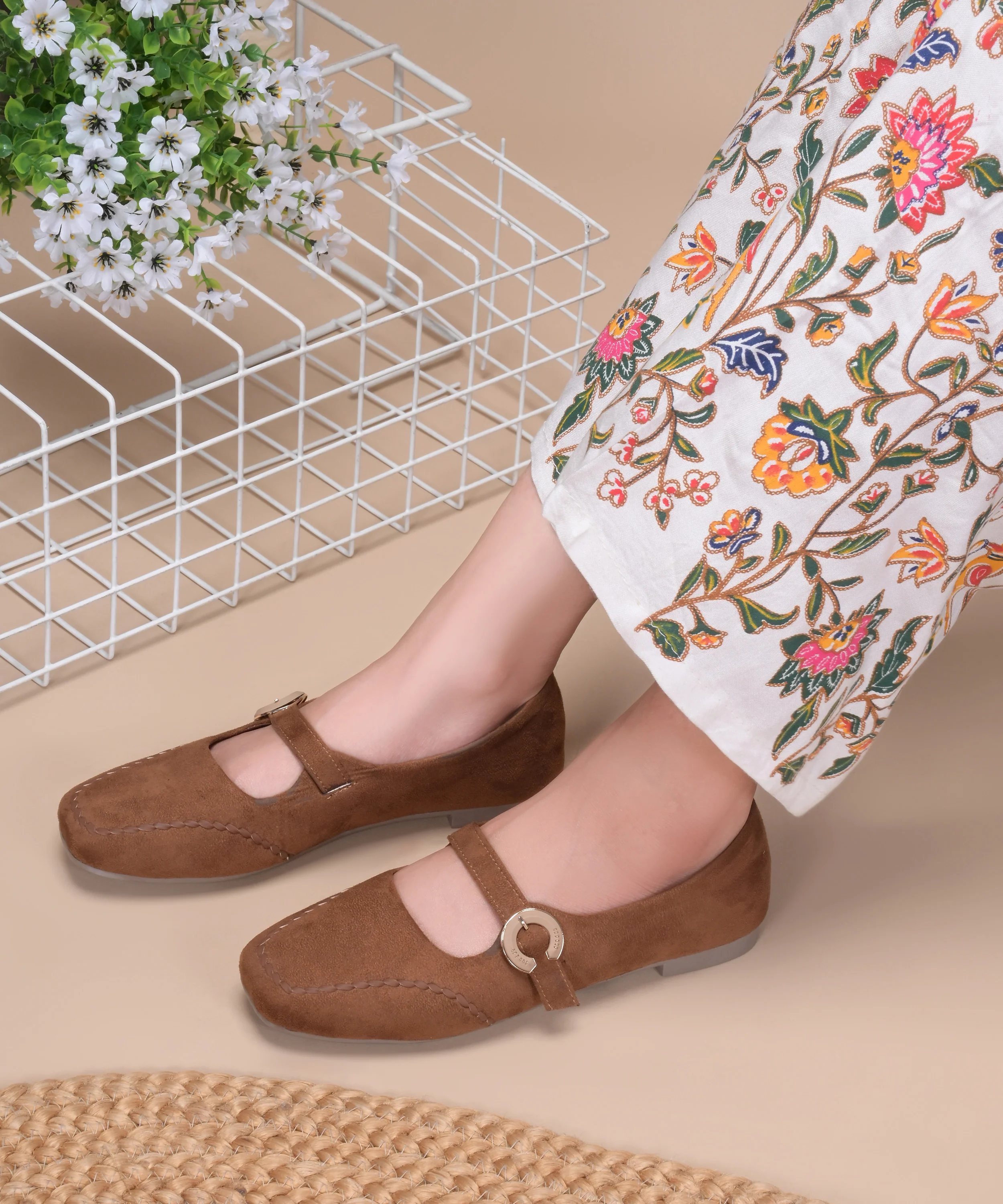 Elegant Suede Strap Comfort Flat - Image 15