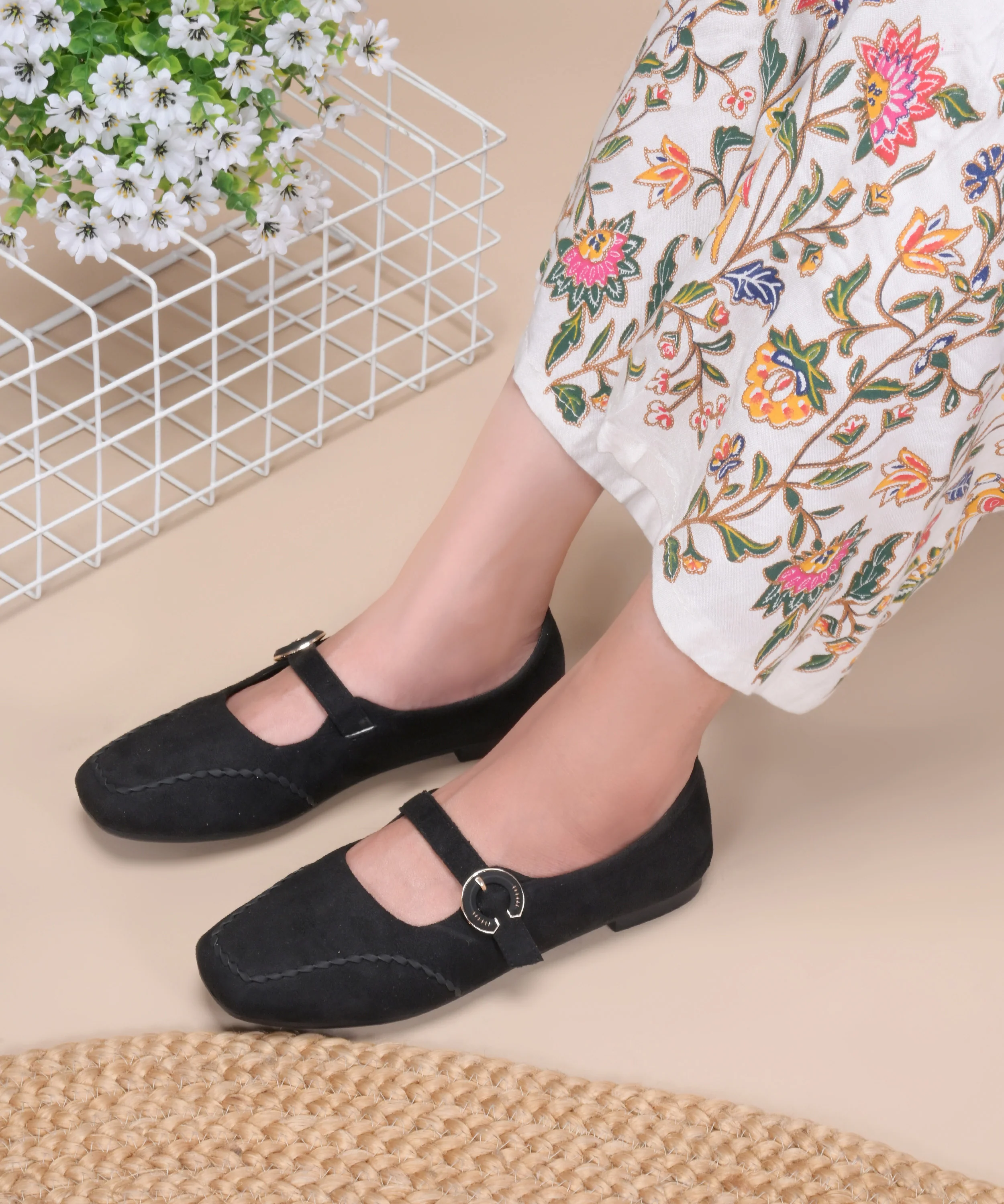 Elegant Suede Strap Comfort Flat - Image 3