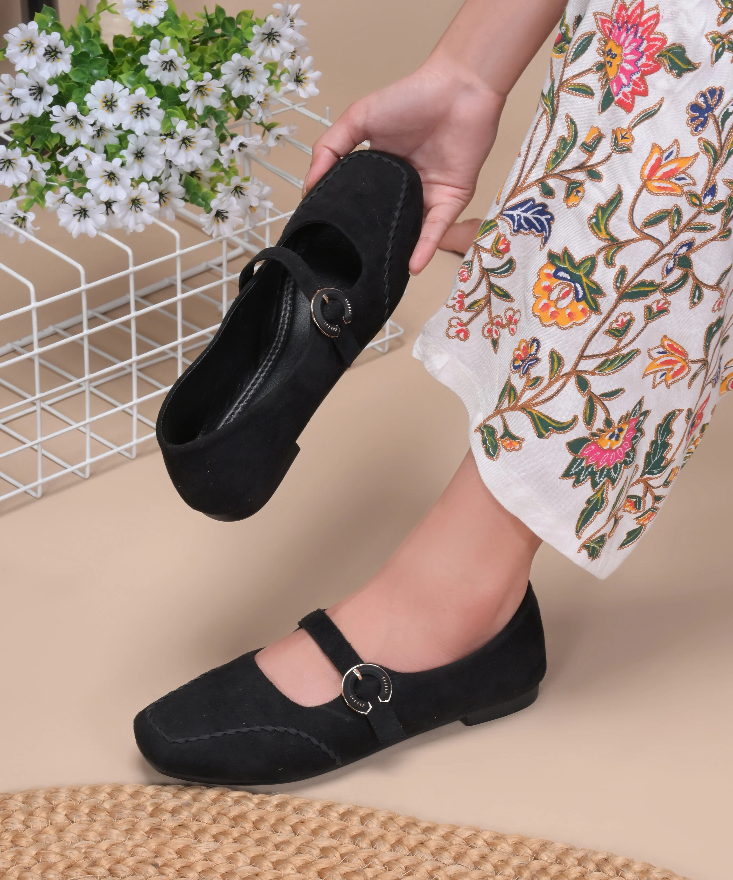 Elegant Suede Strap Comfort Flat - Image 4