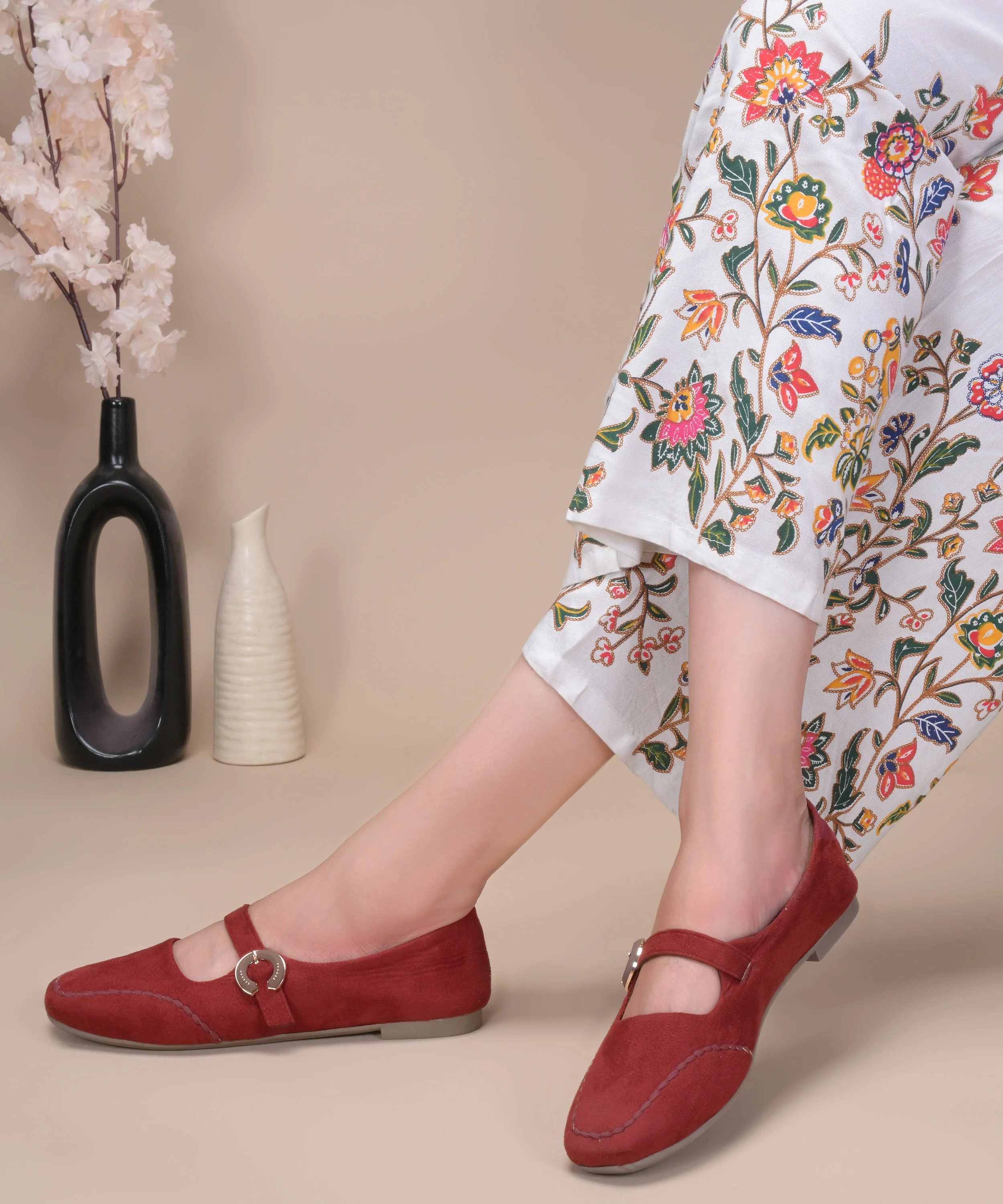 Elegant Suede Strap Comfort Flat - Image 9
