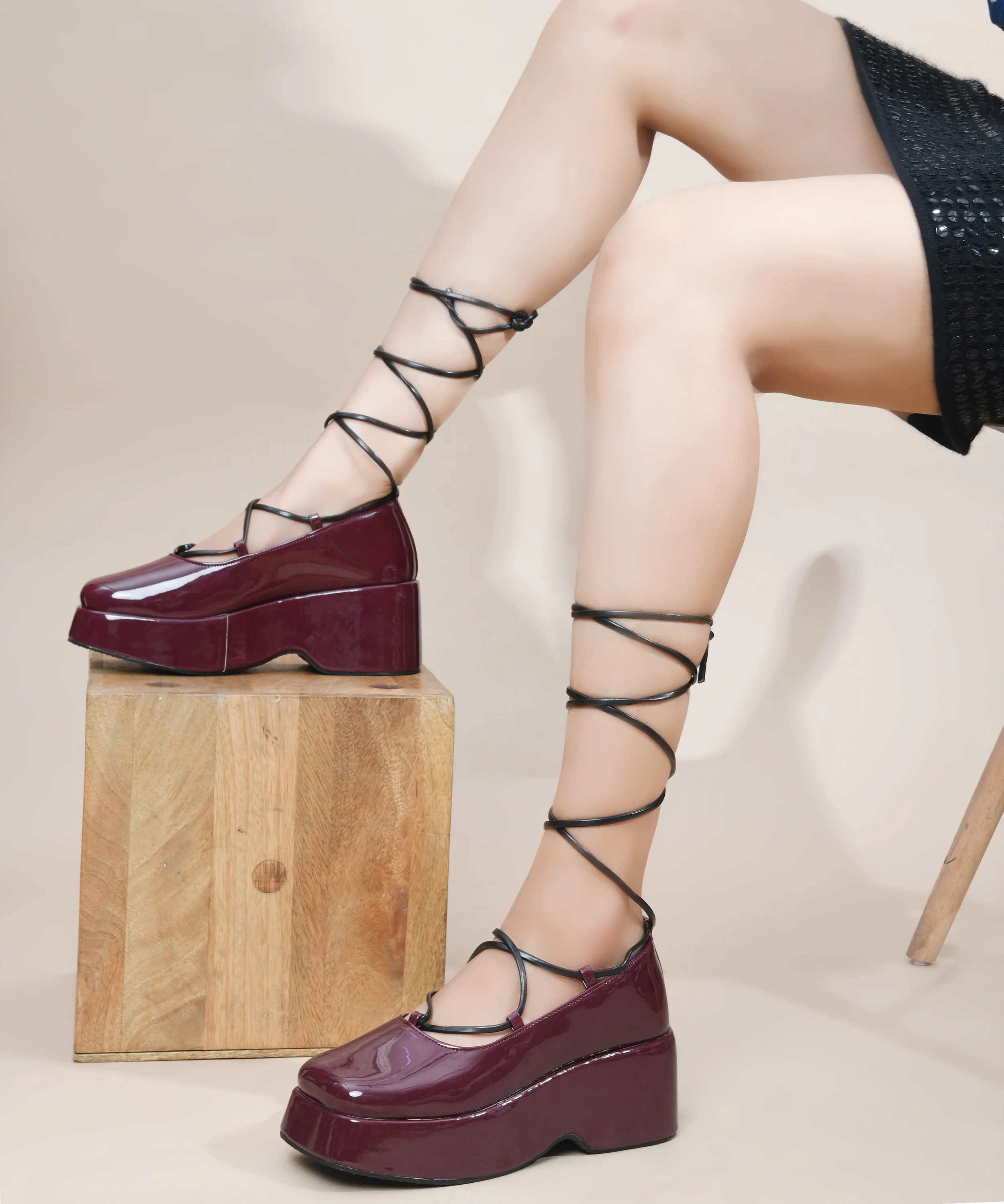 Elevated Shoes with Chunky Platform Heels Pumps for Women - Image 3