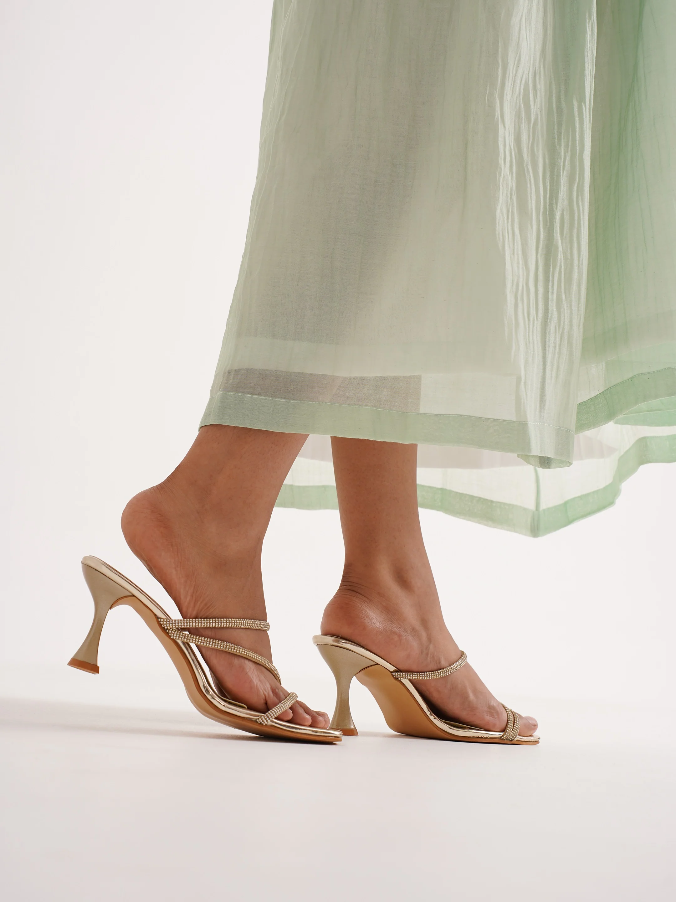 Embellished Strappy Slip-On Heels - Image 7