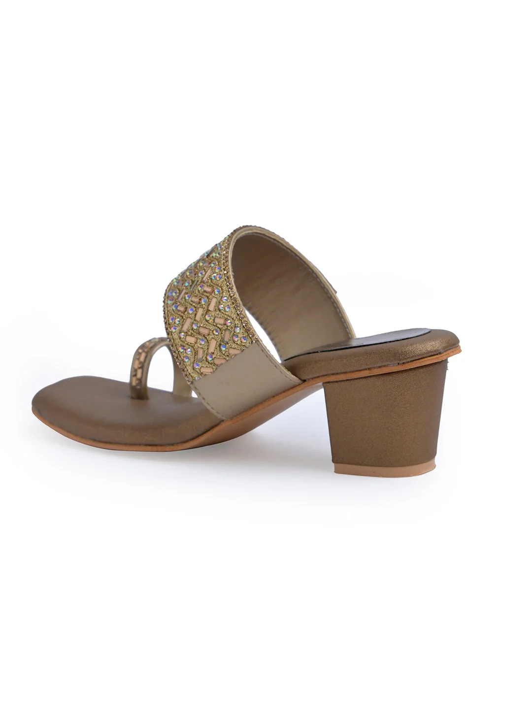 Jm Looks Embellished Toe Ring Block Heel Sandals for Women & Girls - Image 16
