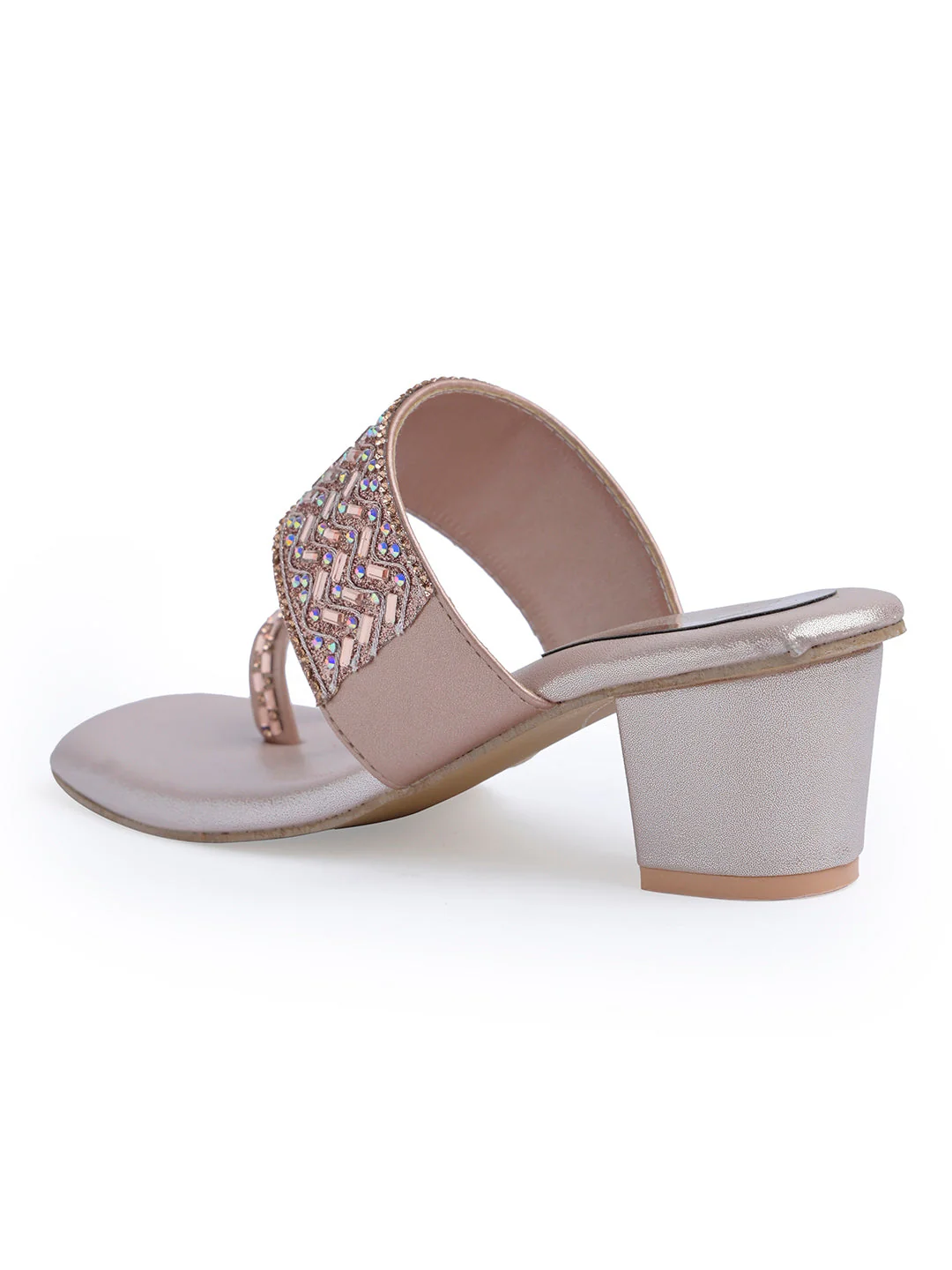Jm Looks Embellished Toe Ring Block Heel Sandals for Women & Girls - Image 22