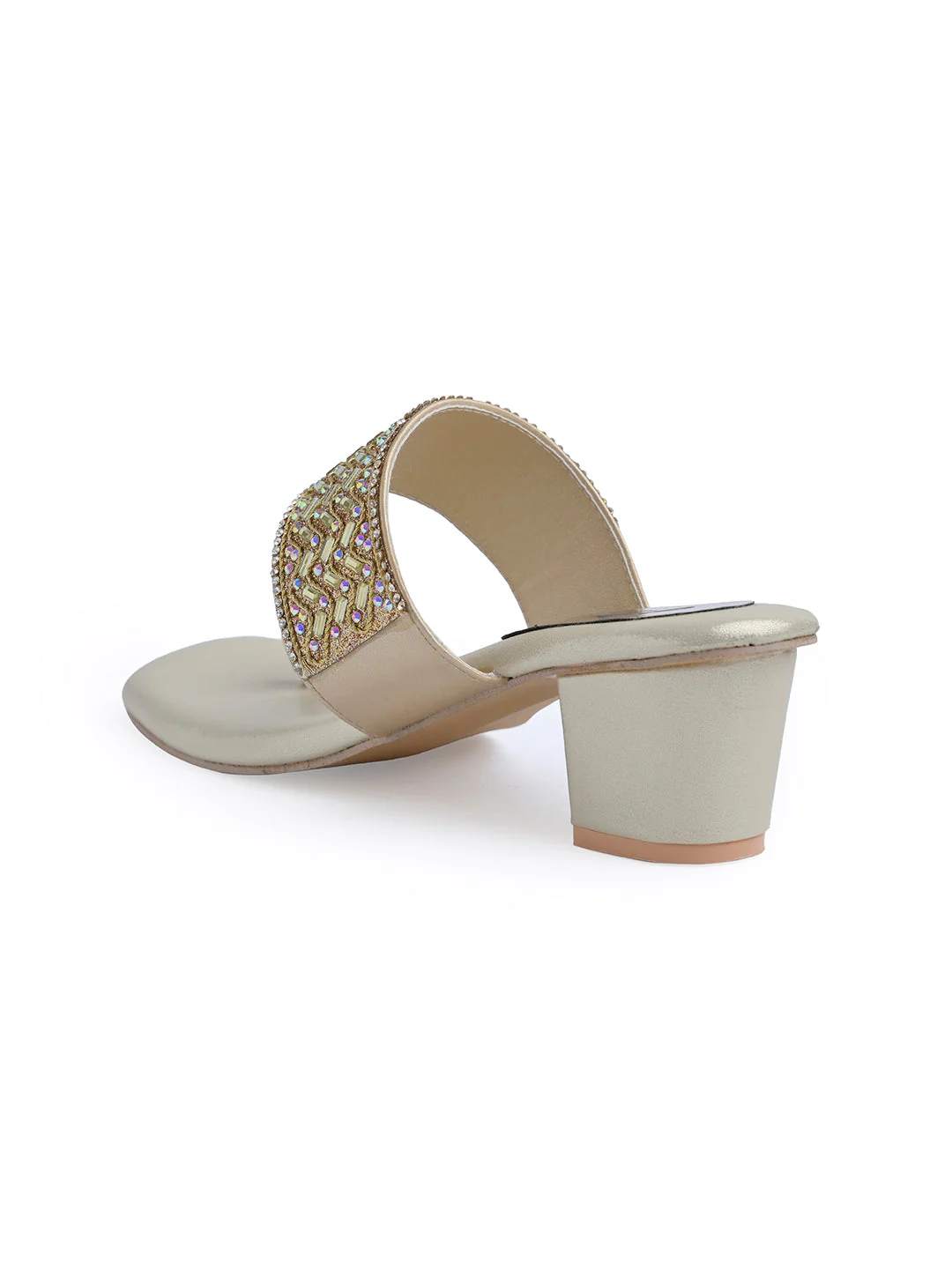 Jm Looks Embellished Toe Ring Block Heel Sandals for Women & Girls - Image 7