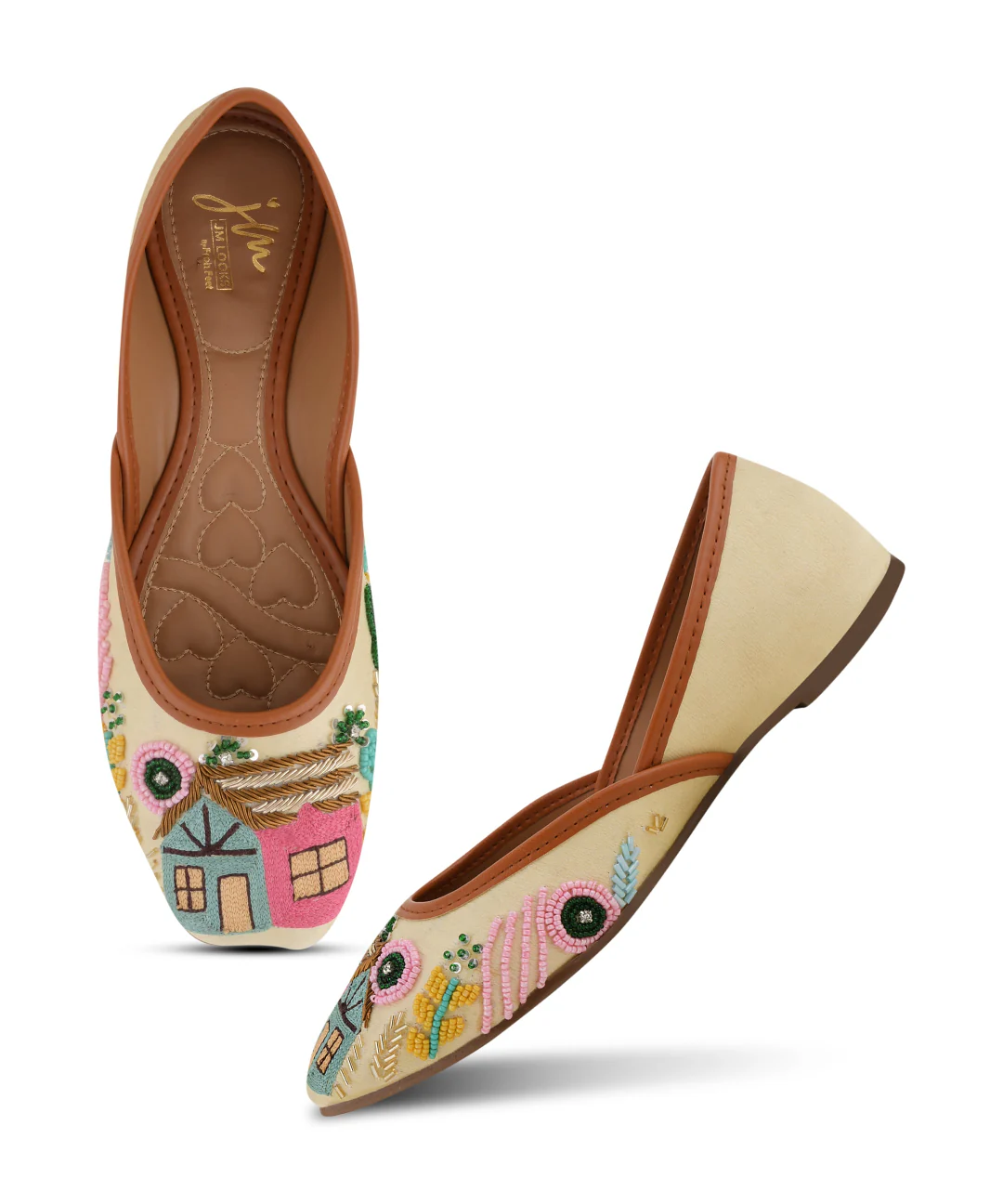 Embroidered Ethnic Jutti Flat with Village Art Design - Image 12