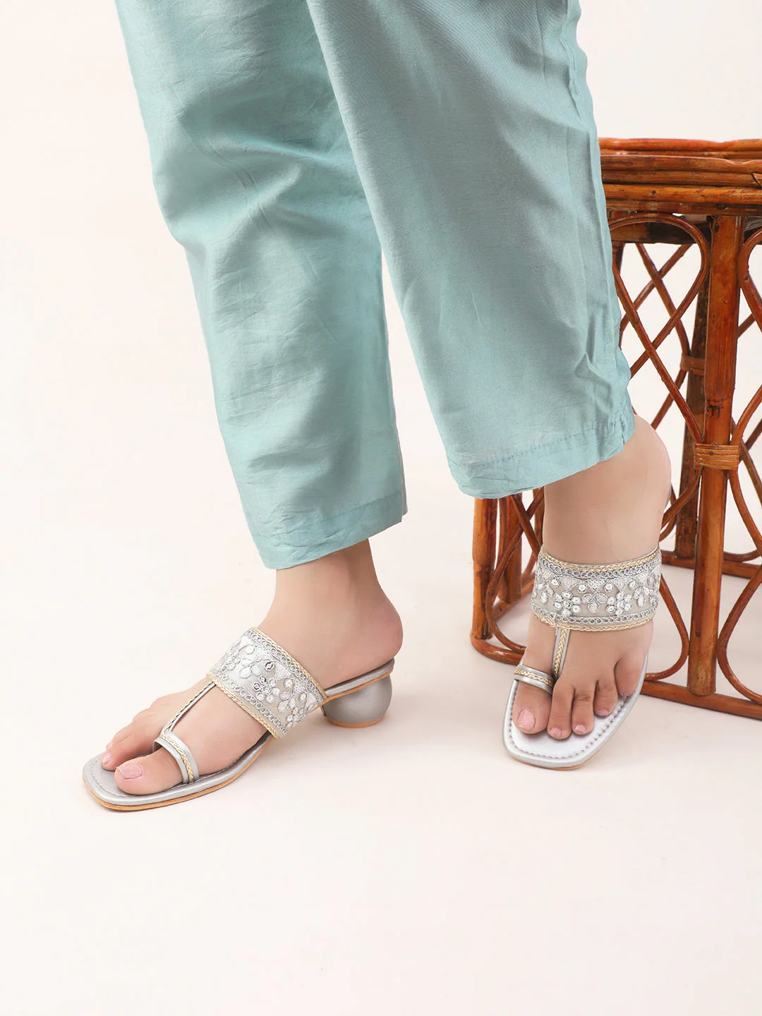Jm Looks Women's Embellished Toe-Ring Heel Sandals - Image 2