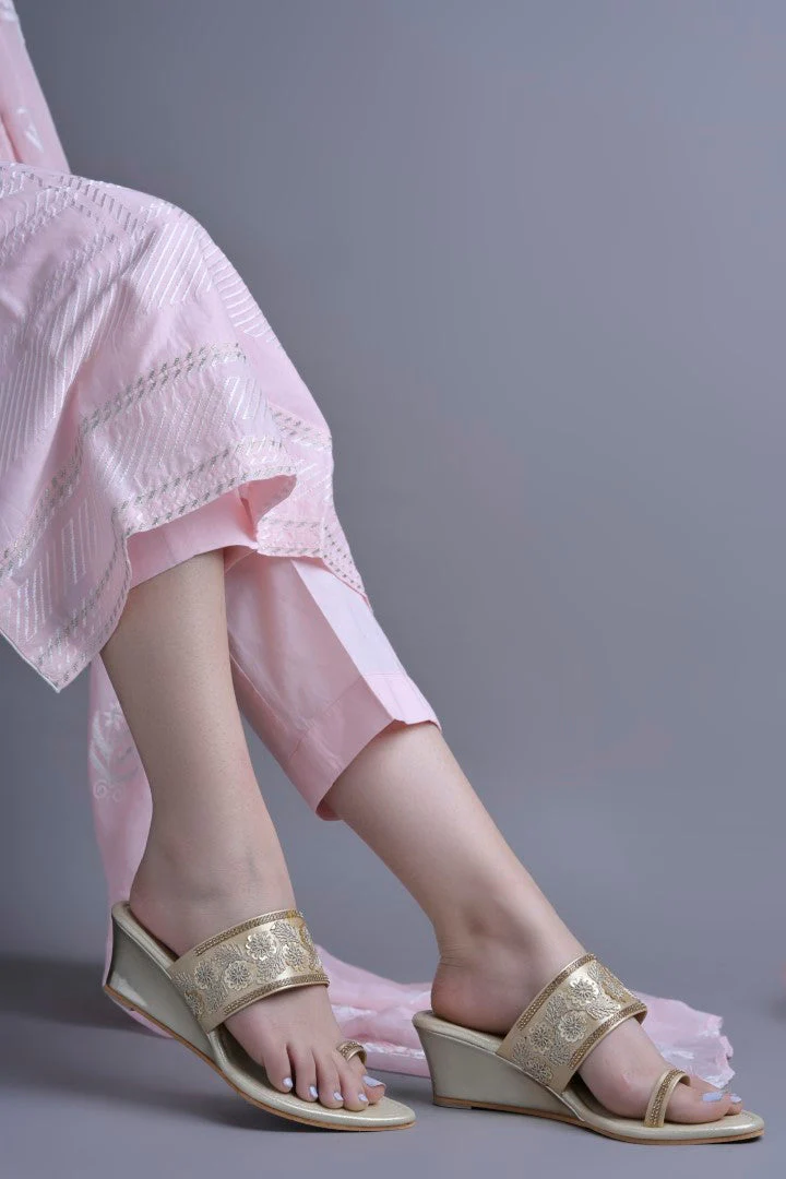 Jm Looks Women Embroidered Wedge Sandals  With A Toe Ring - Image 19