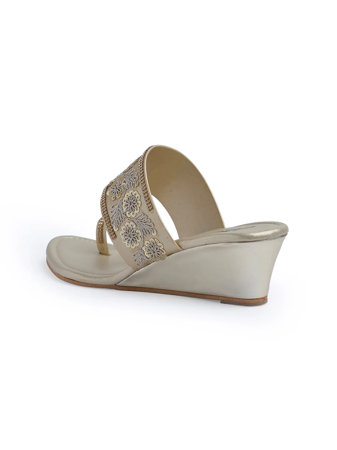 Jm Looks Women Embroidered Wedge Sandals  With A Toe Ring - Image 22