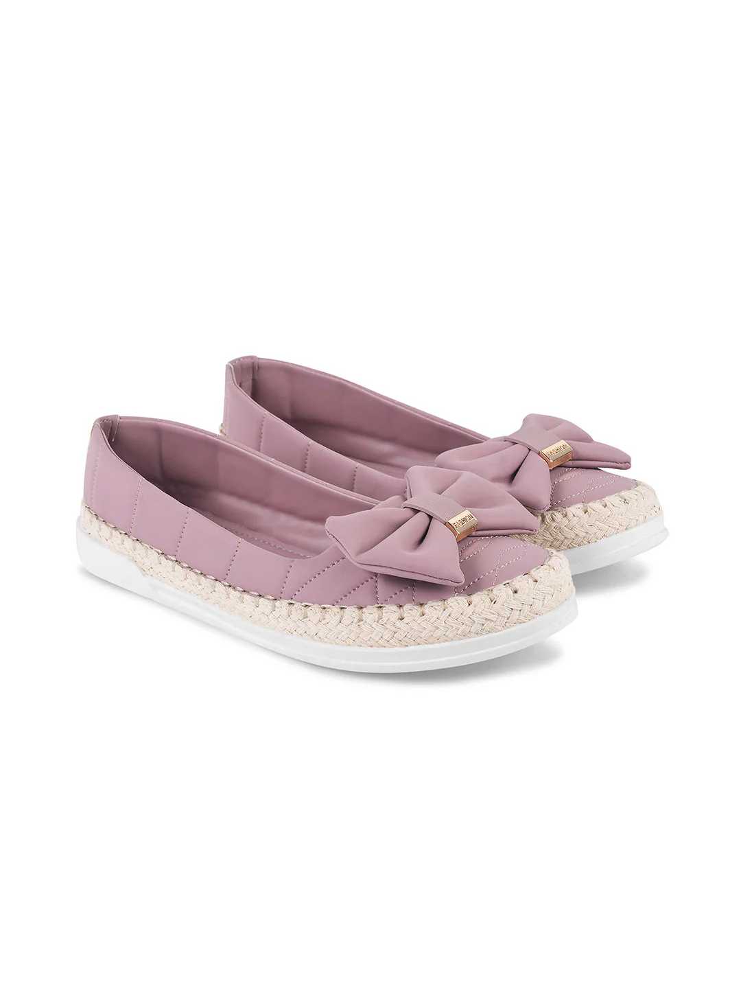 JM Looks Quilted Espadrille Bow Loafers - Image 11