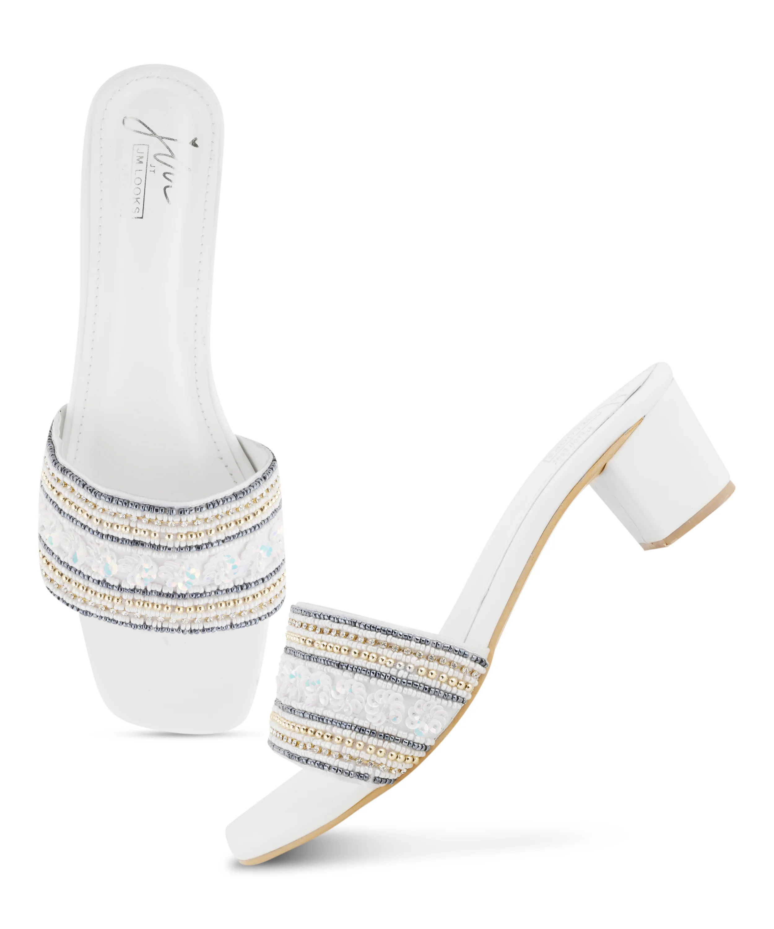 Ethnic Embroidered Open Toe Mules Sandals - Image 11