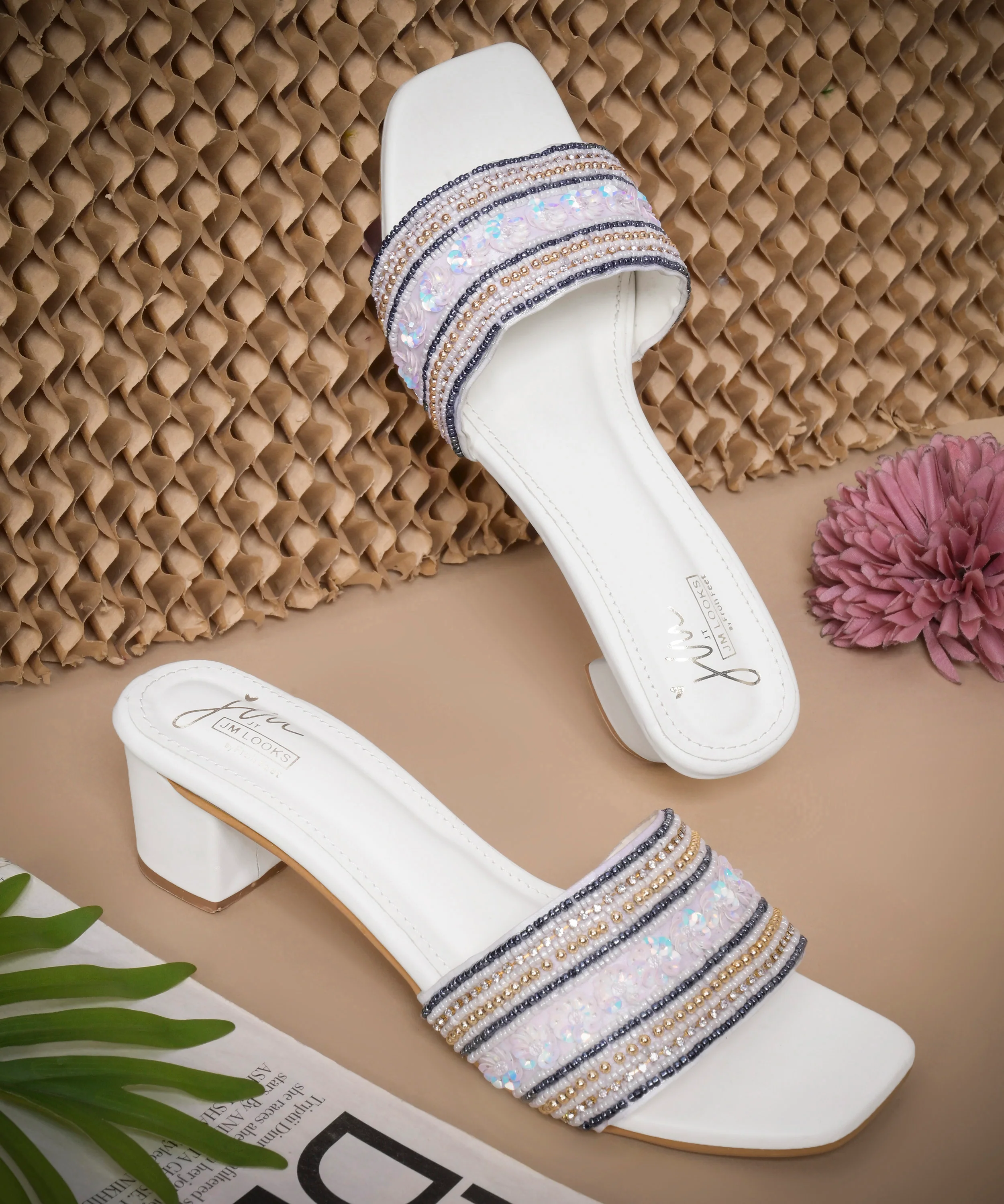 Ethnic Embroidered Open Toe Mules Sandals - Image 7