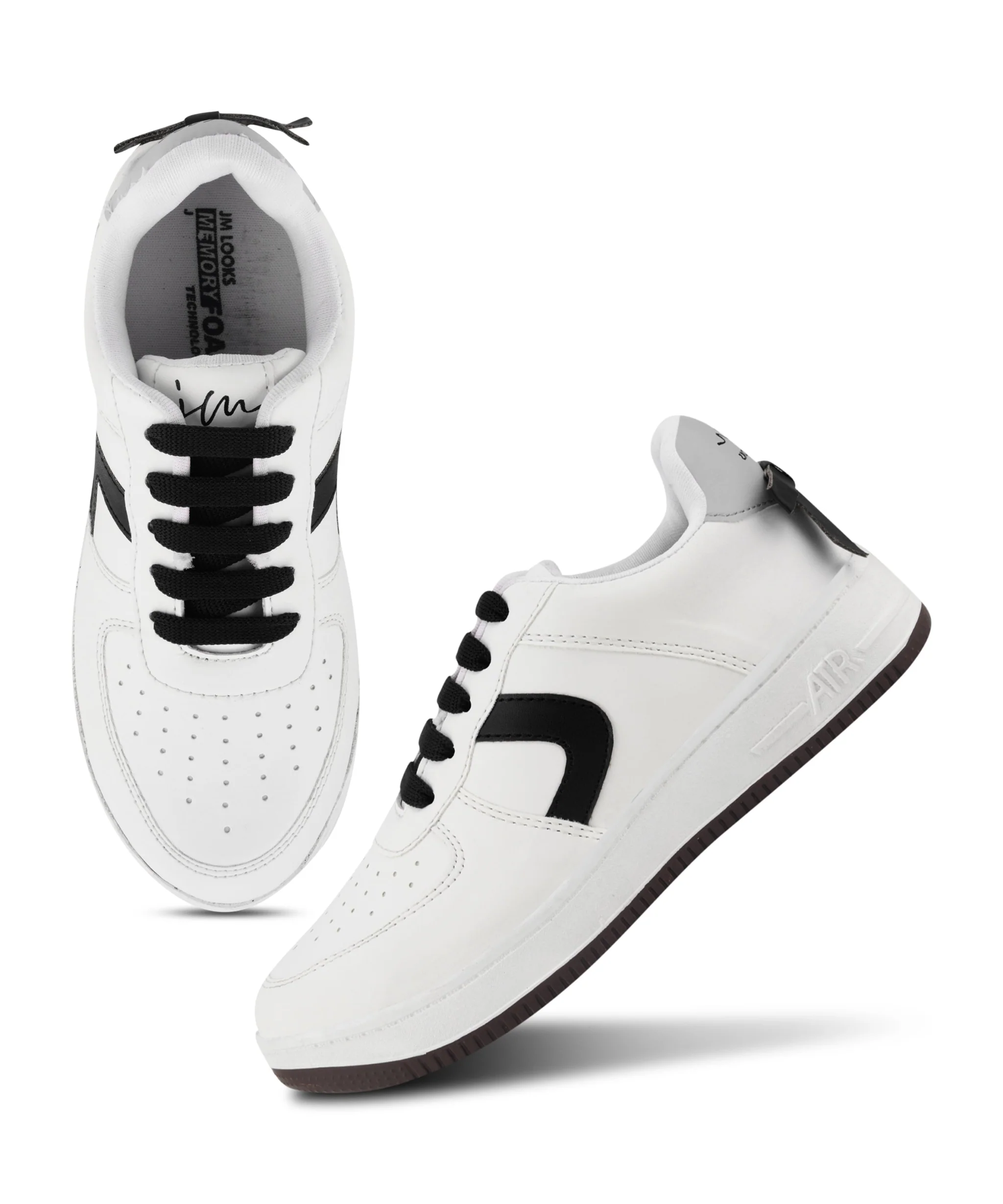 Women's Low Top Lace-Up Bow Casual Sneakers with Perforated Detailing - Image 5