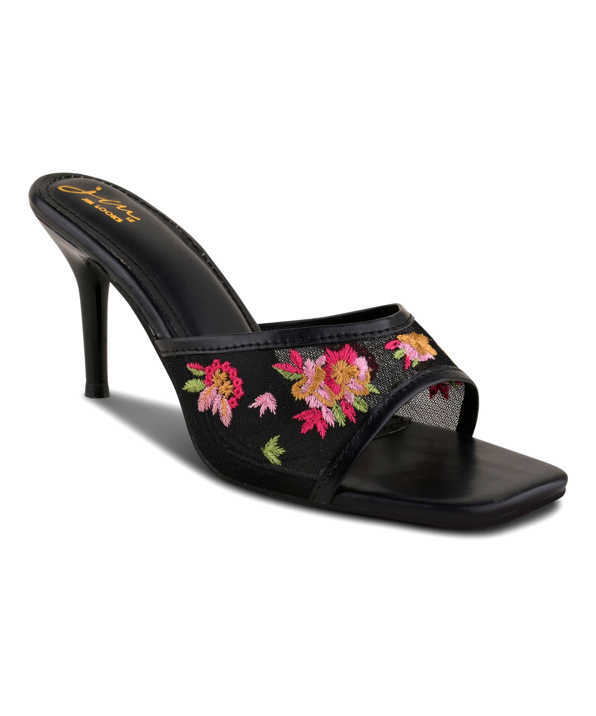 Fashion Floral Detail Slip-On Heels - Image 6
