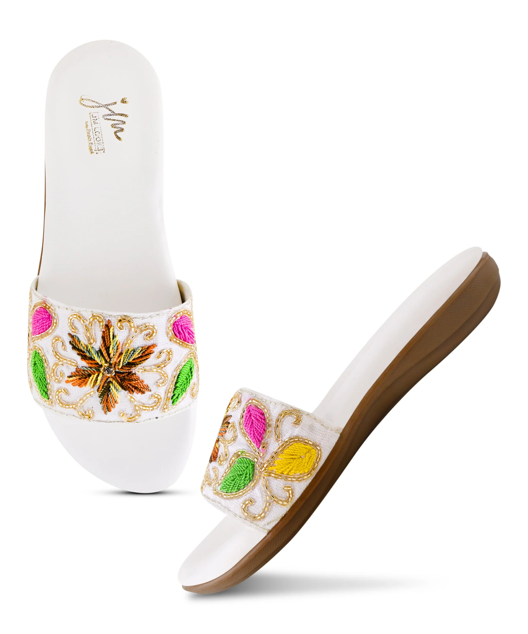 Festive Wear Handmade Embroidered Flats - Image 17