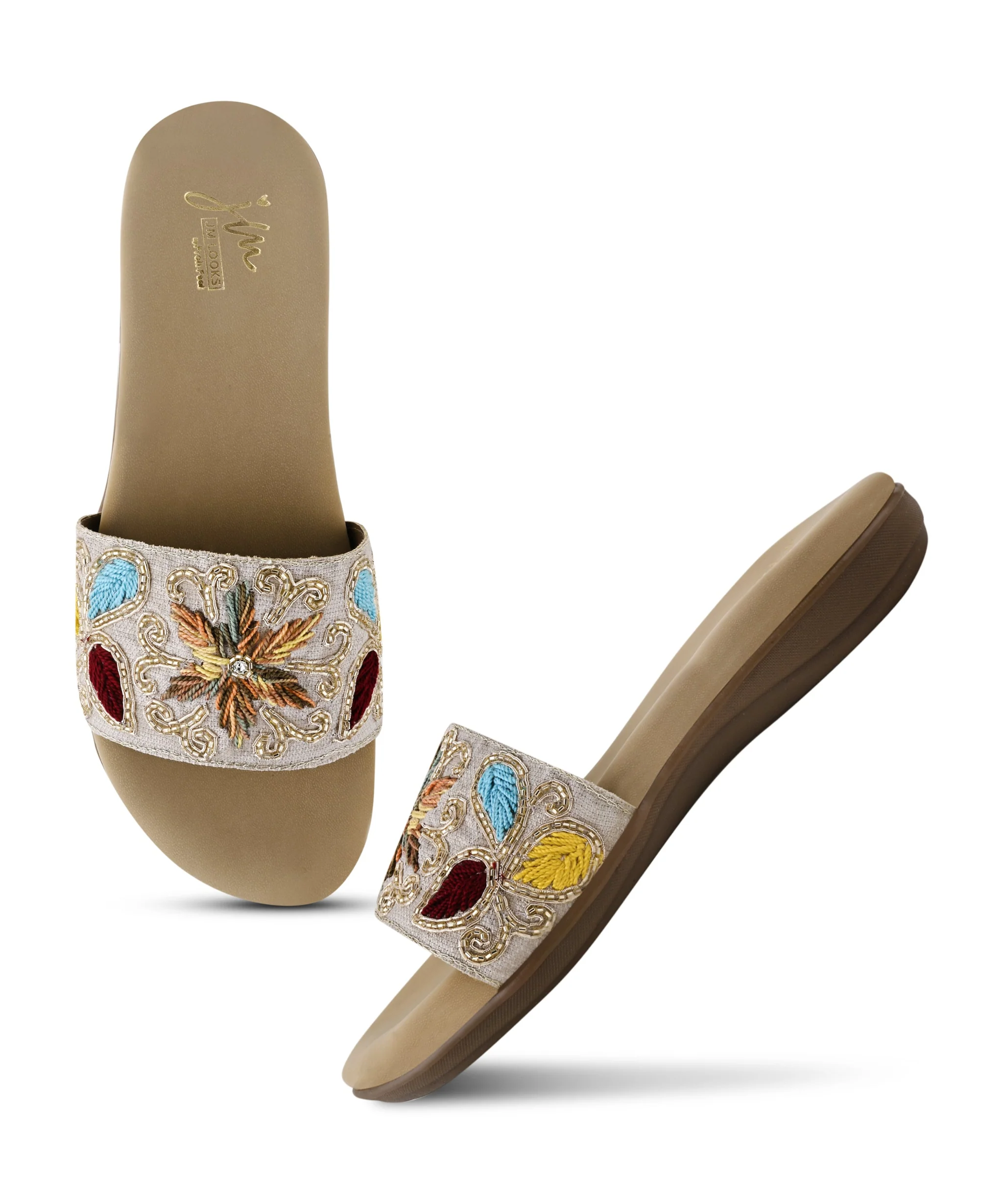 Festive Wear Handmade Embroidered Flats - Image 5