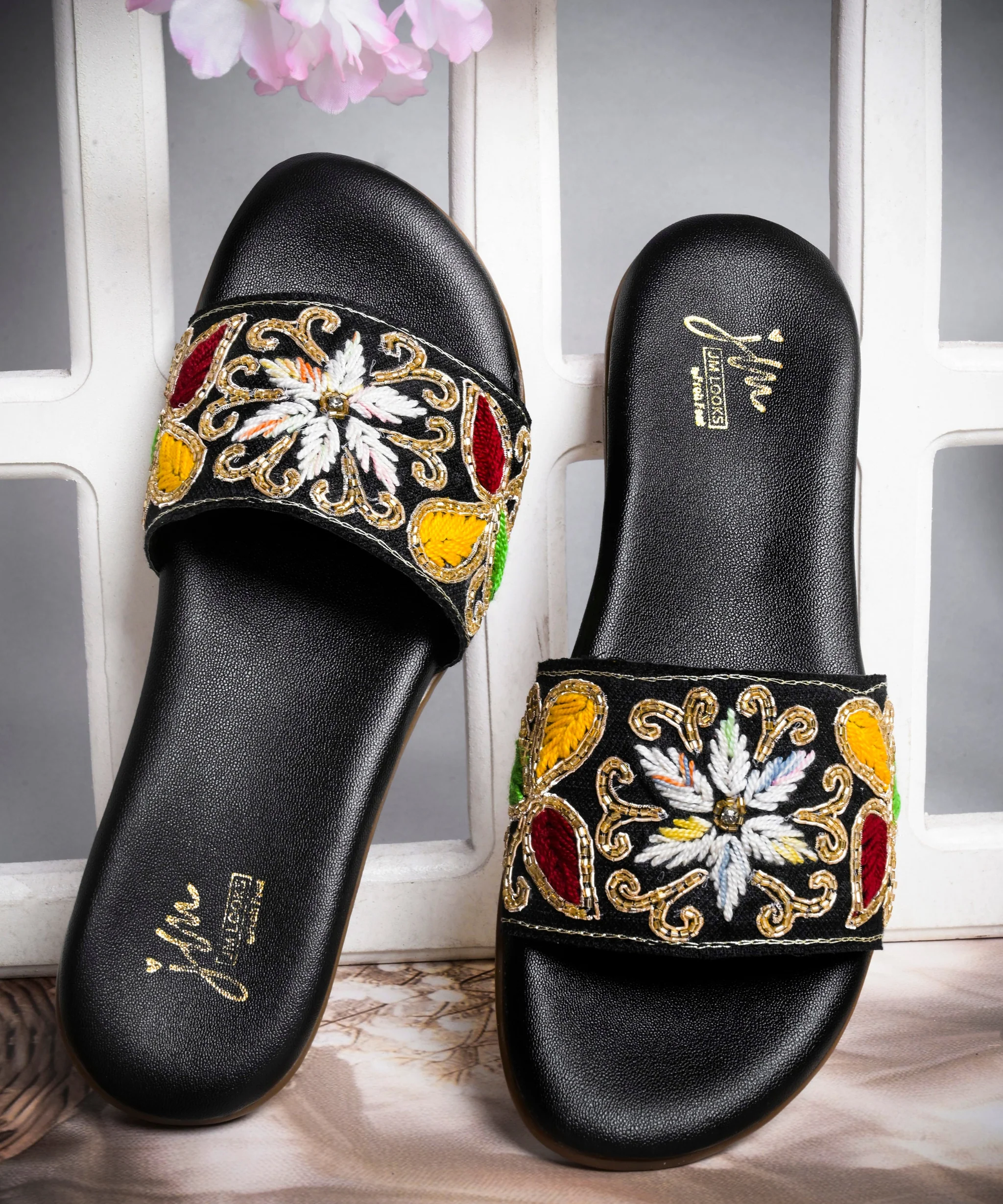 Festive Wear Handmade Embroidered Flats - Image 7