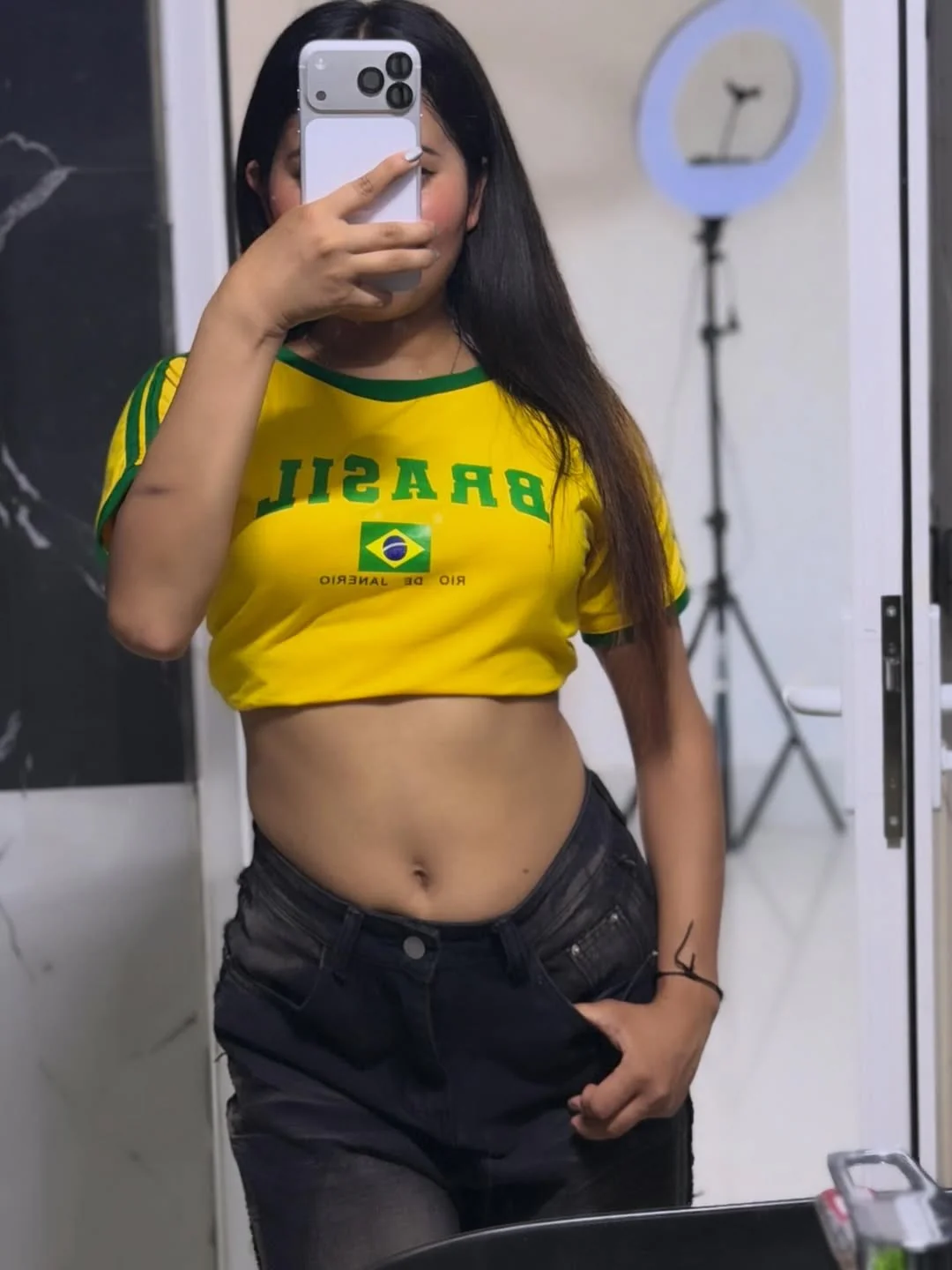 Fitted Cropped T-Shirt With Print
