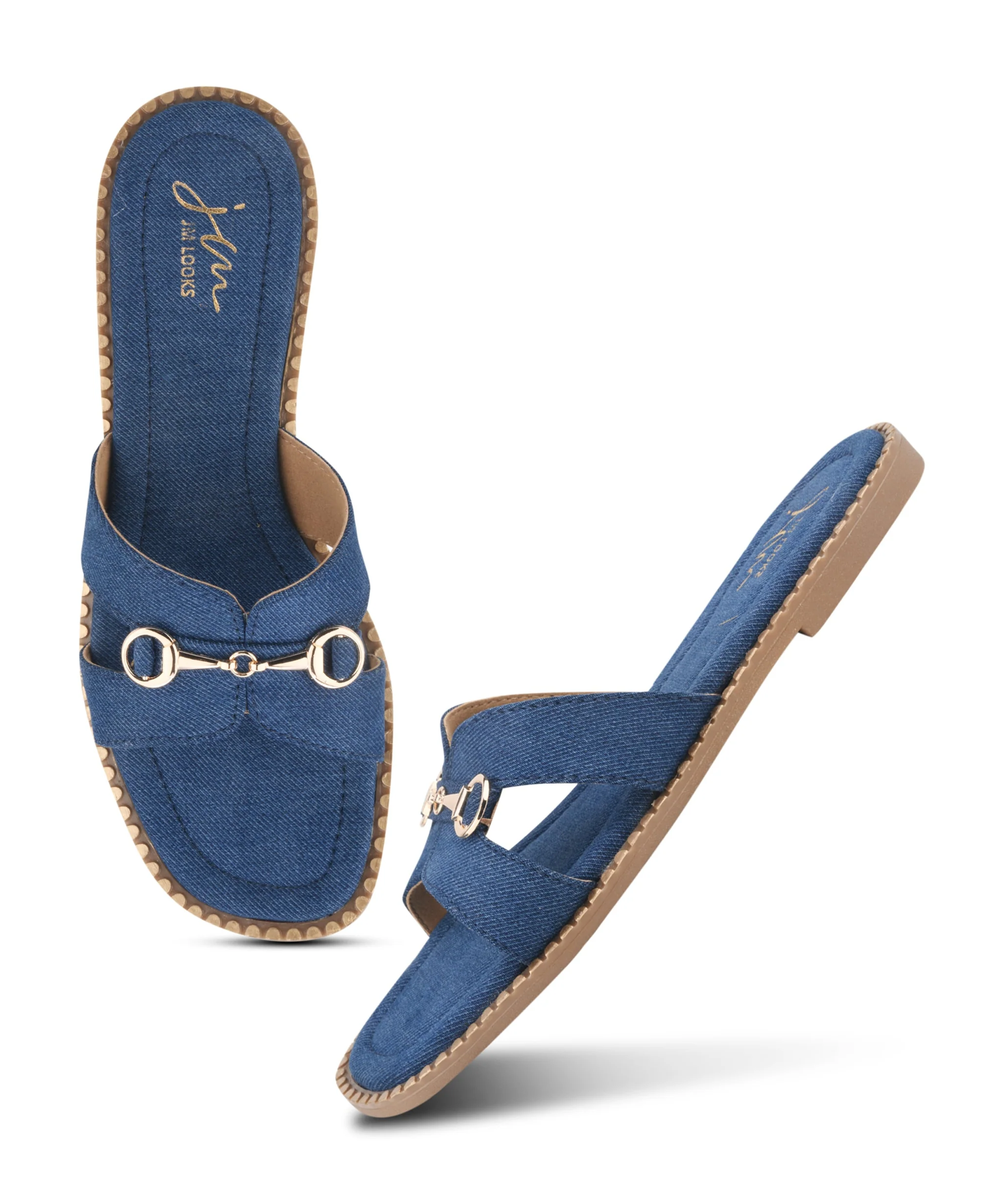 Flats Sandals with Metal Horsebit Detail - Image 11