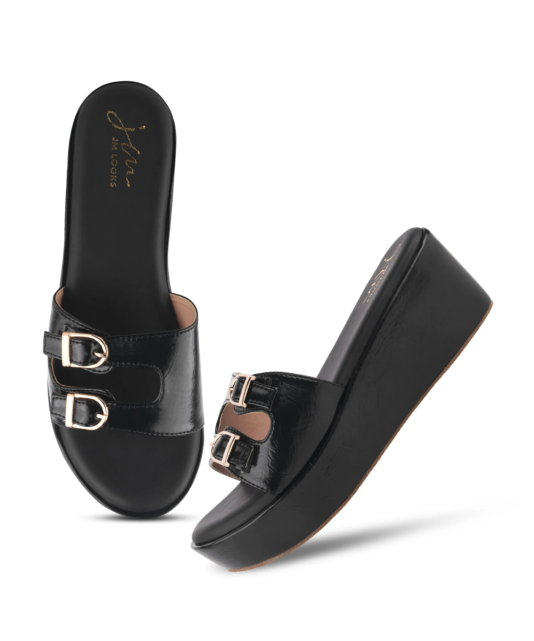 JM Looks Flats Slides with Adjustable Buckle Design - Image 11