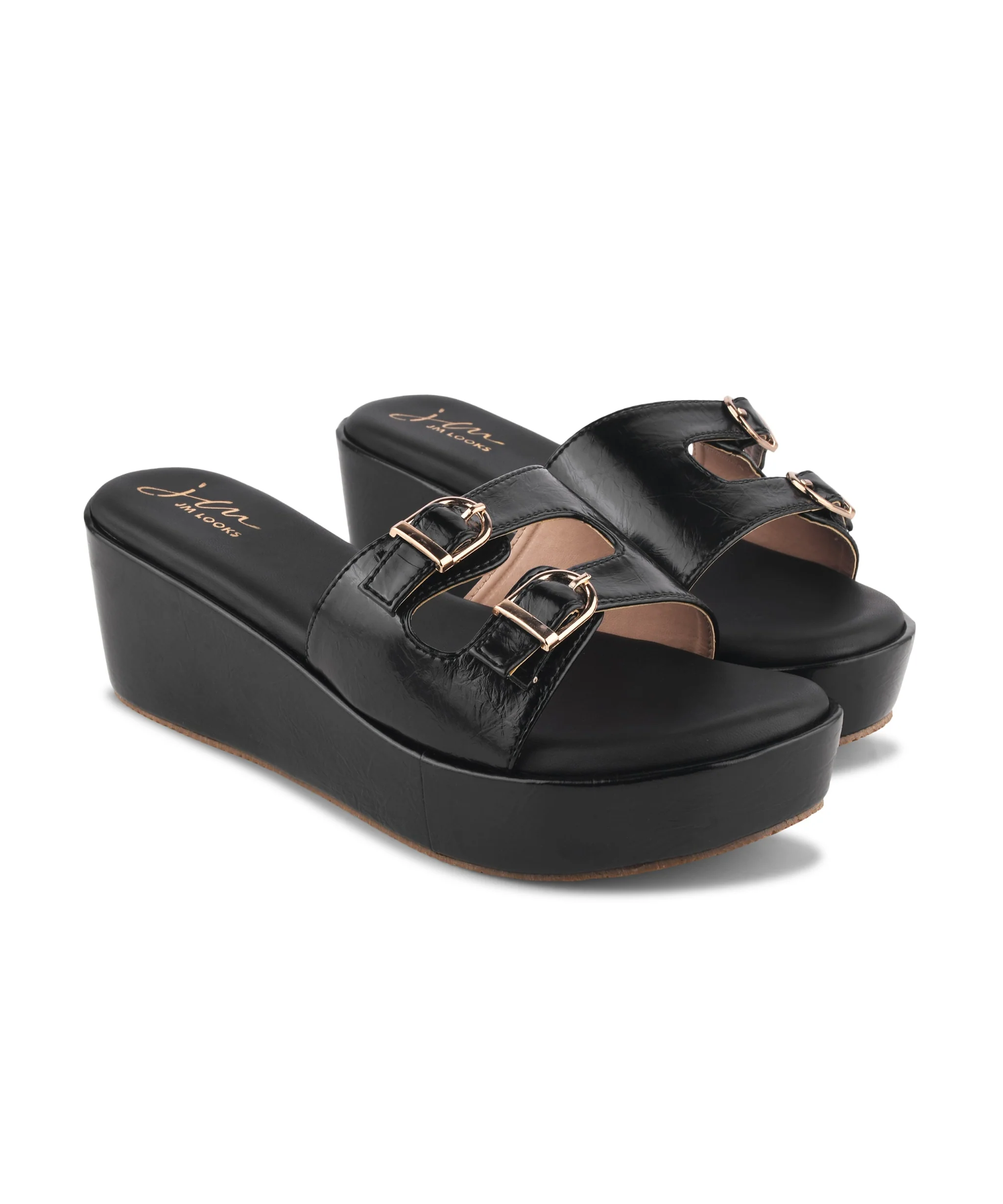 JM Looks Flats Slides with Adjustable Buckle Design - Image 12